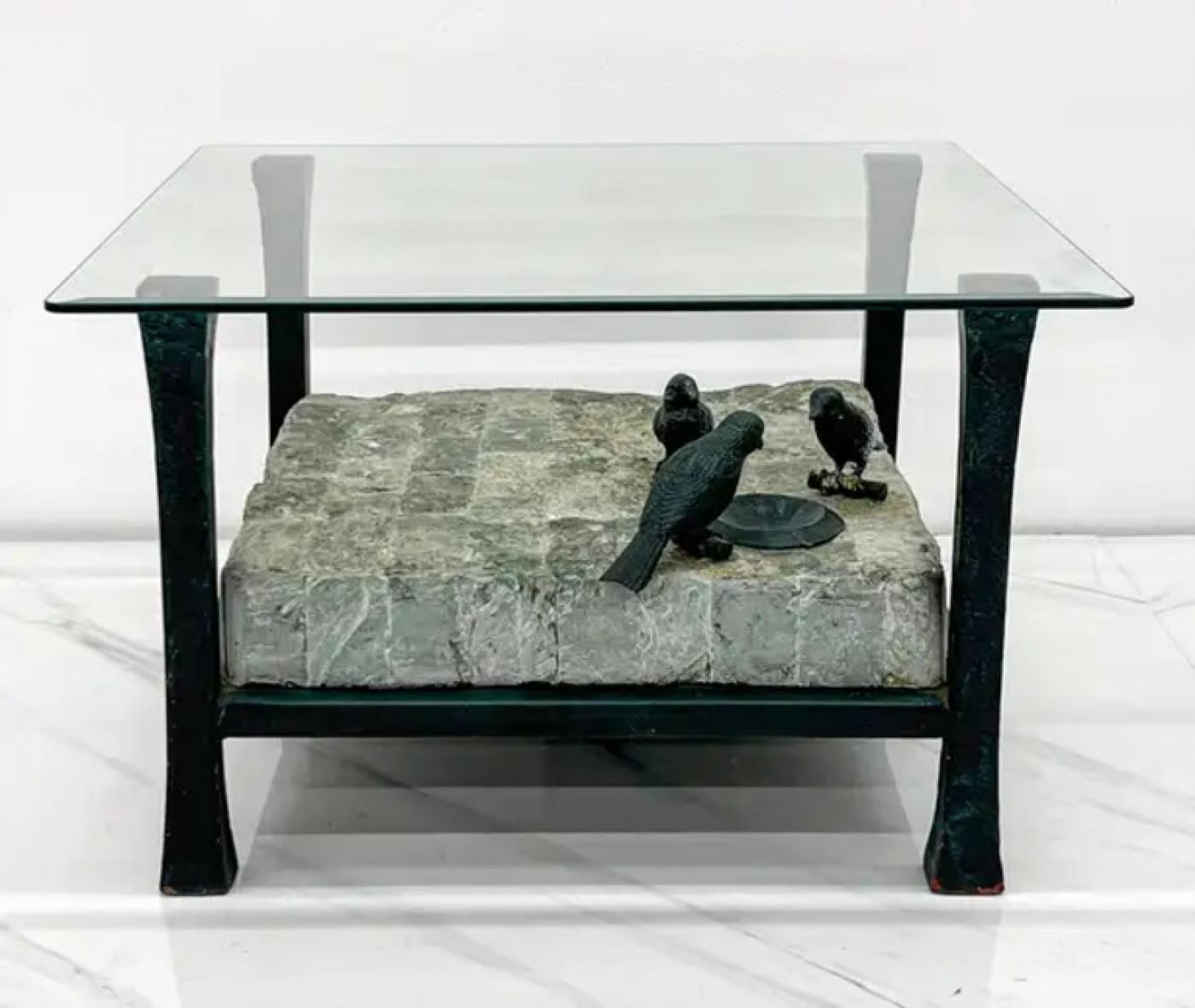 Maitland Smith Marble and Bronze Sculptural Side / Accent Tables, a Pair