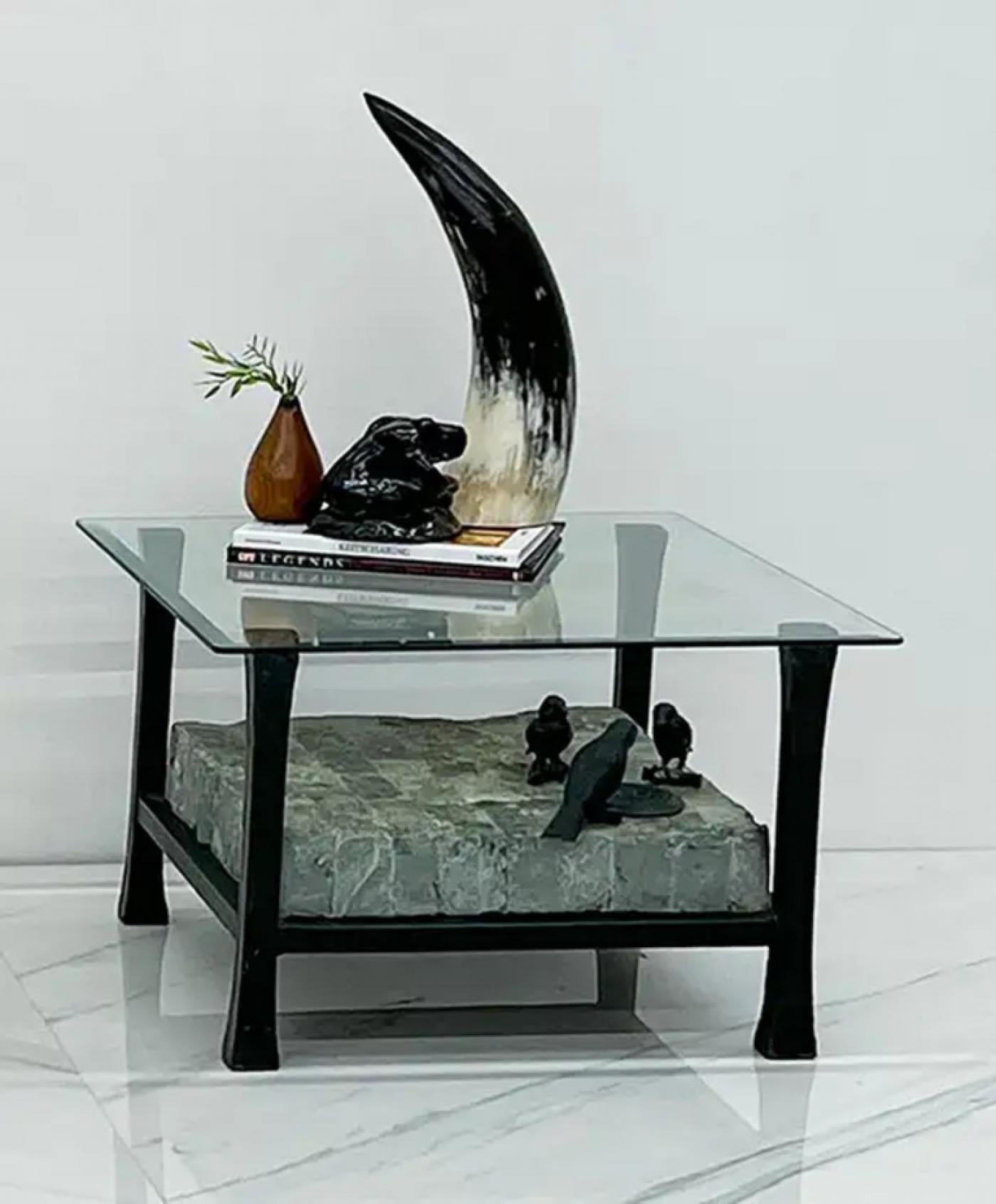 Maitland Smith Marble and Bronze Sculptural Side / Accent Tables, a Pair
