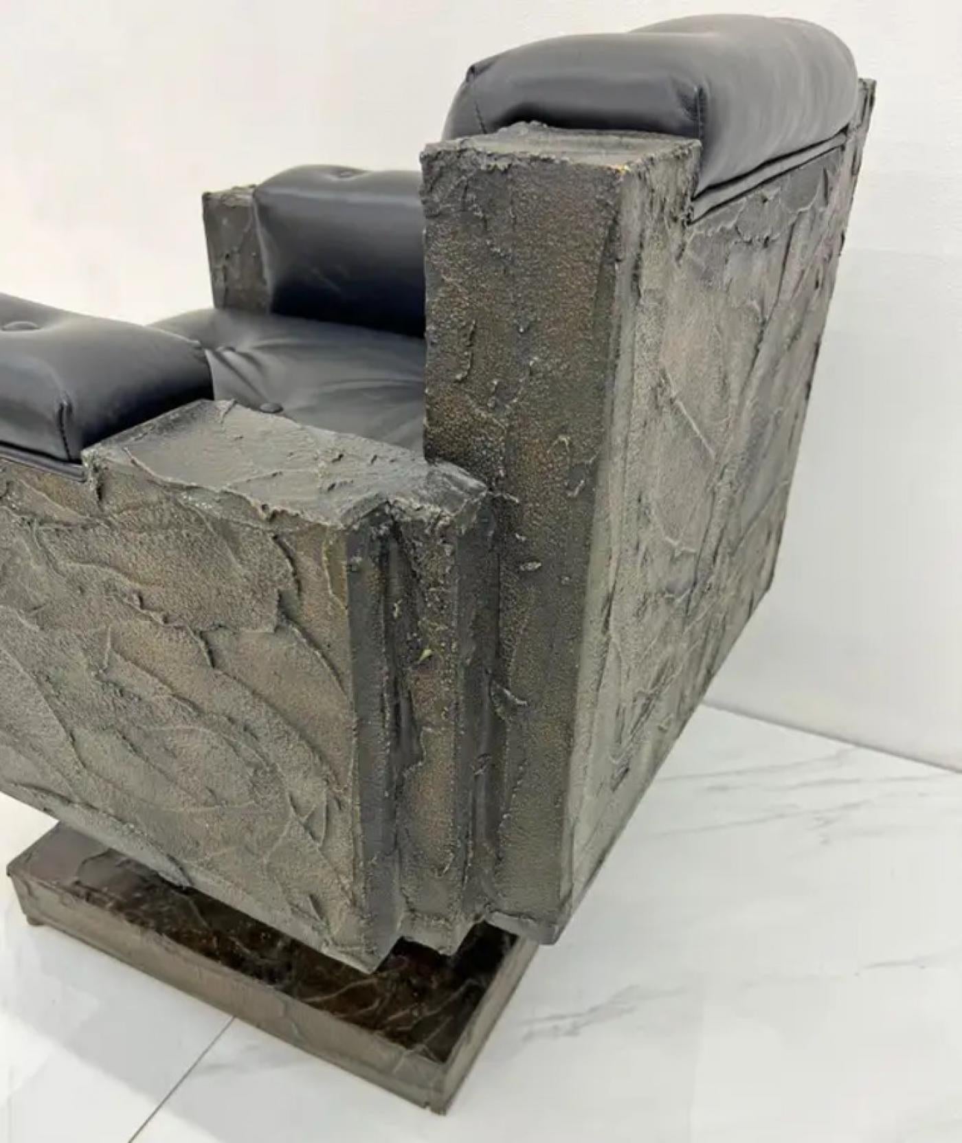 Early Paul Evans Sculpted Bronze Throne Chair, Signed and Dated, 1969