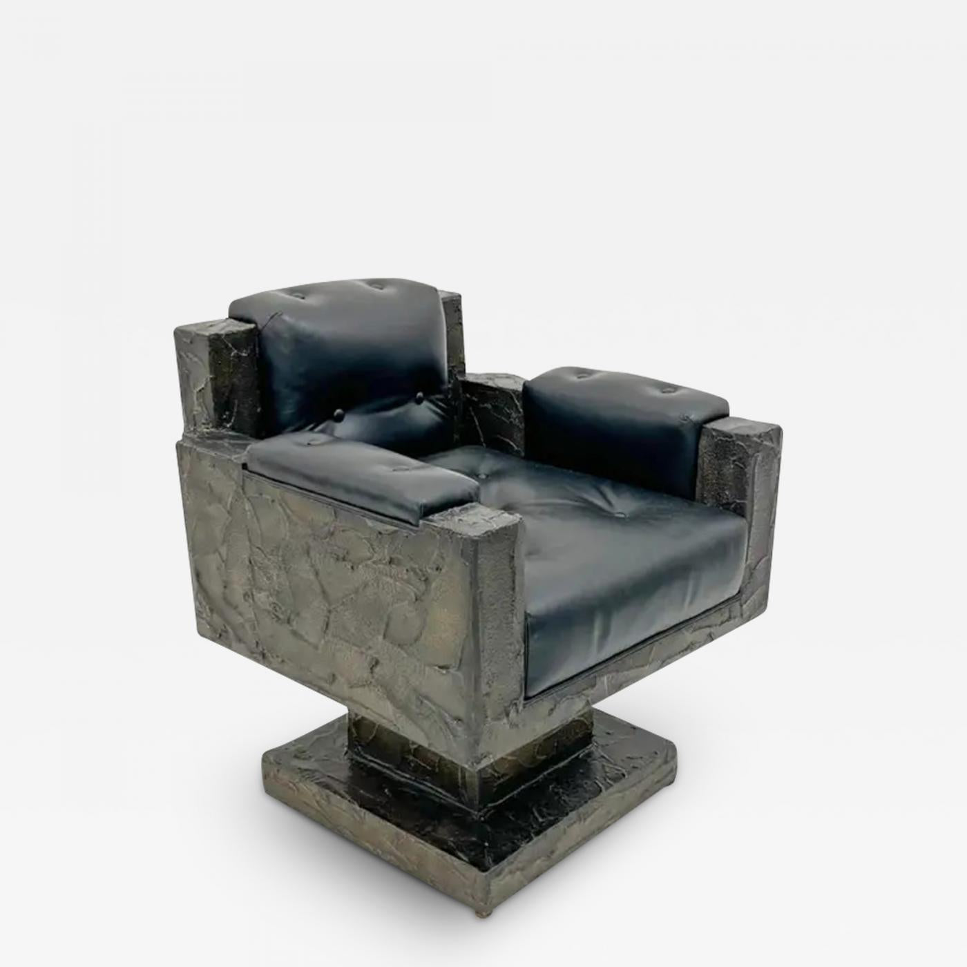 Early Paul Evans Sculpted Bronze Throne Chair, Signed and Dated, 1969