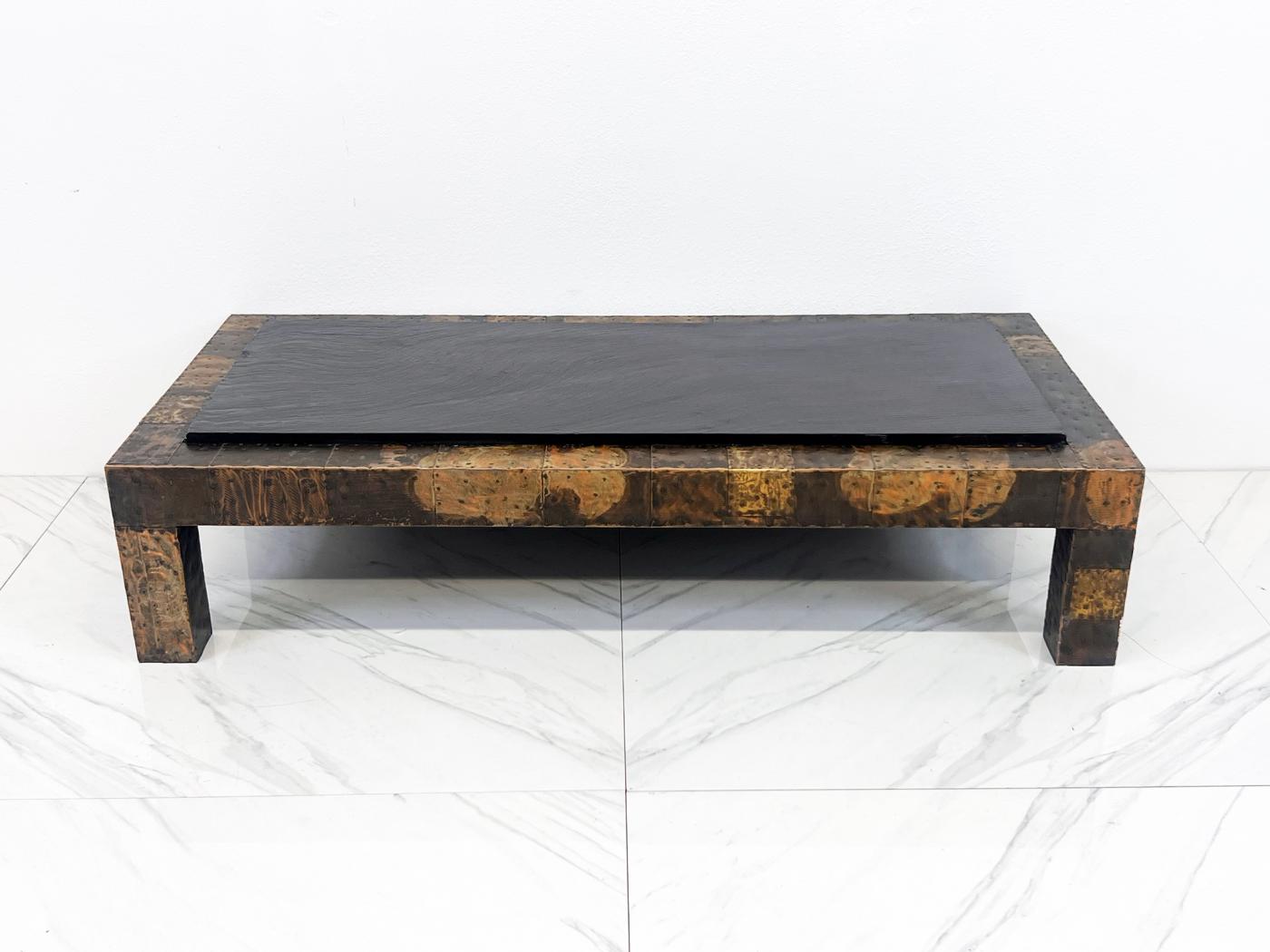 Paul Evans Patchwork Coffee Table With Slate Top, 1970's