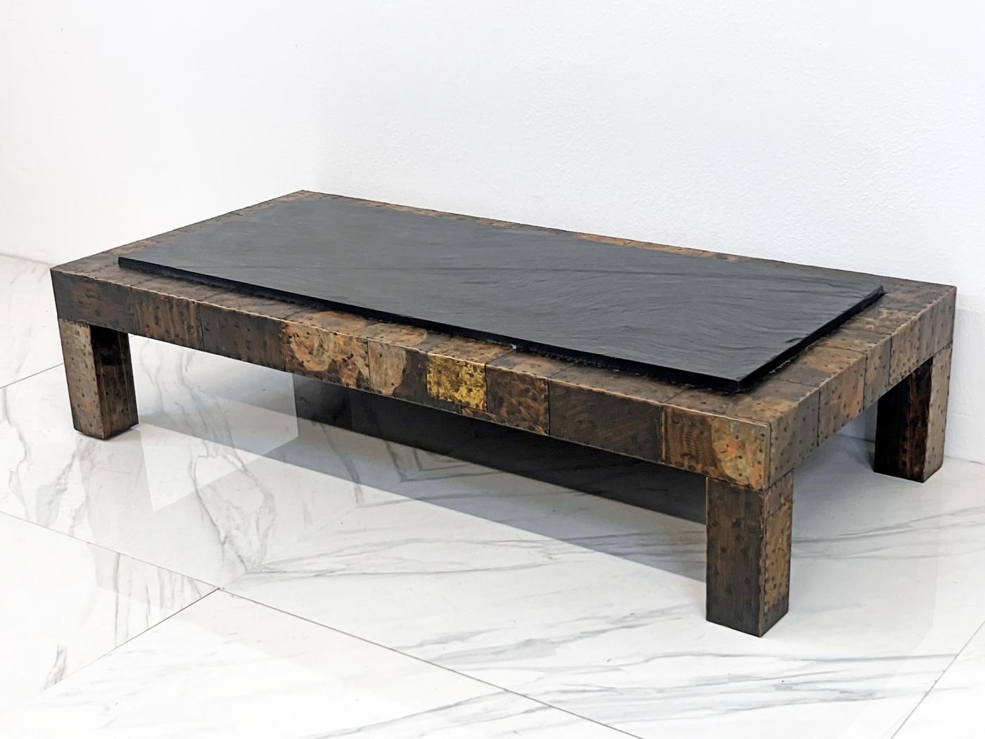 Paul Evans Patchwork Coffee Table With Slate Top, 1970's