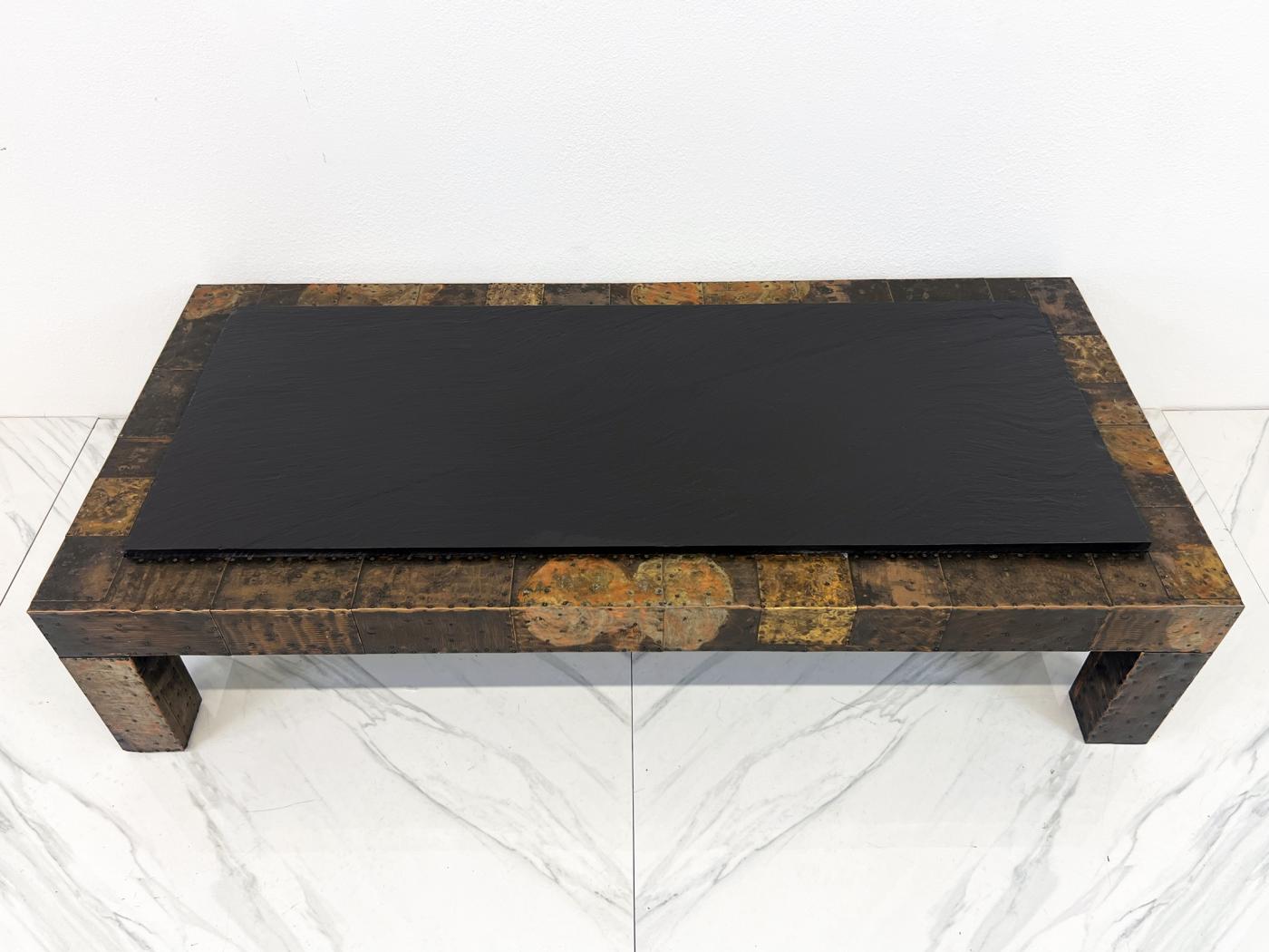Paul Evans Patchwork Coffee Table With Slate Top, 1970's