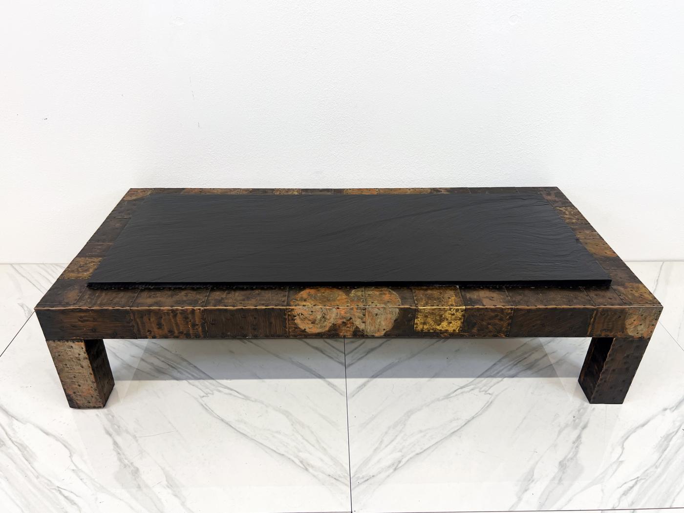 Paul Evans Patchwork Coffee Table With Slate Top, 1970's