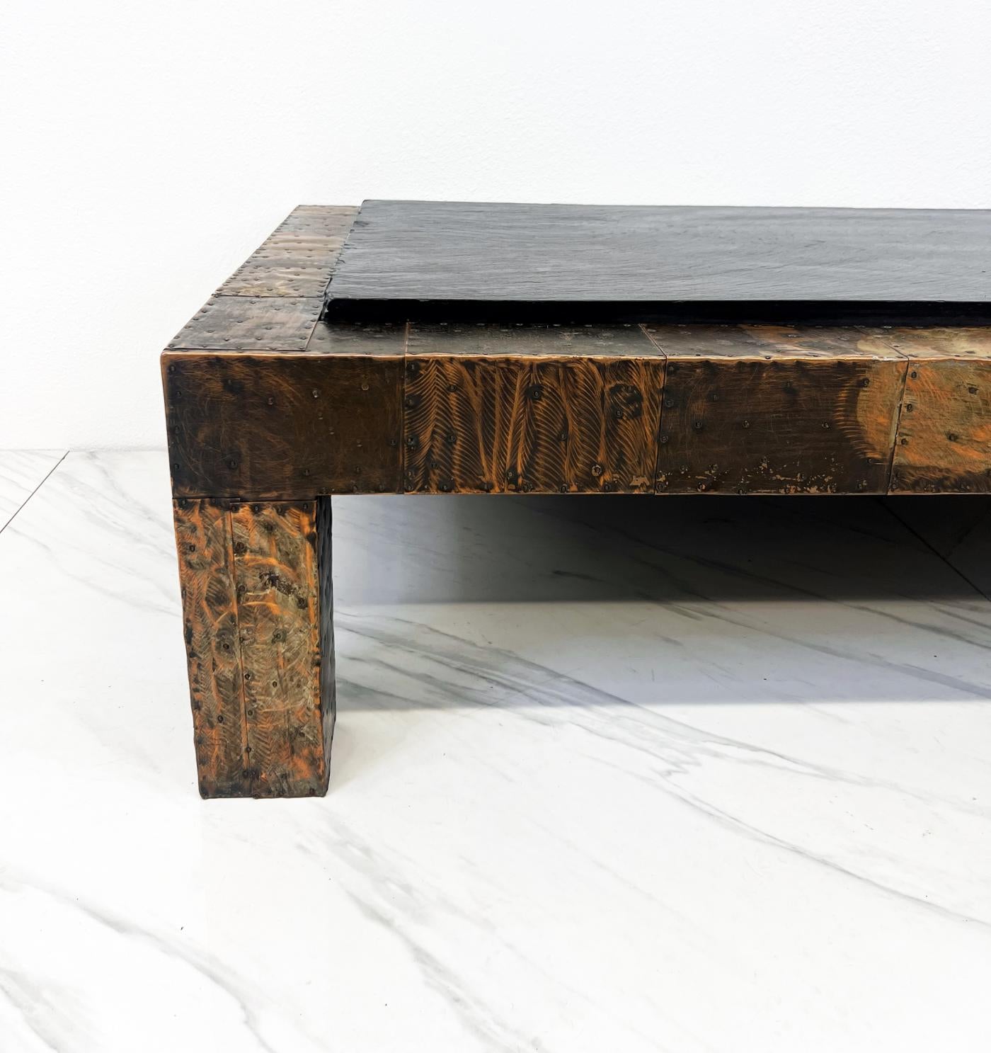 Paul Evans Patchwork Coffee Table With Slate Top, 1970's