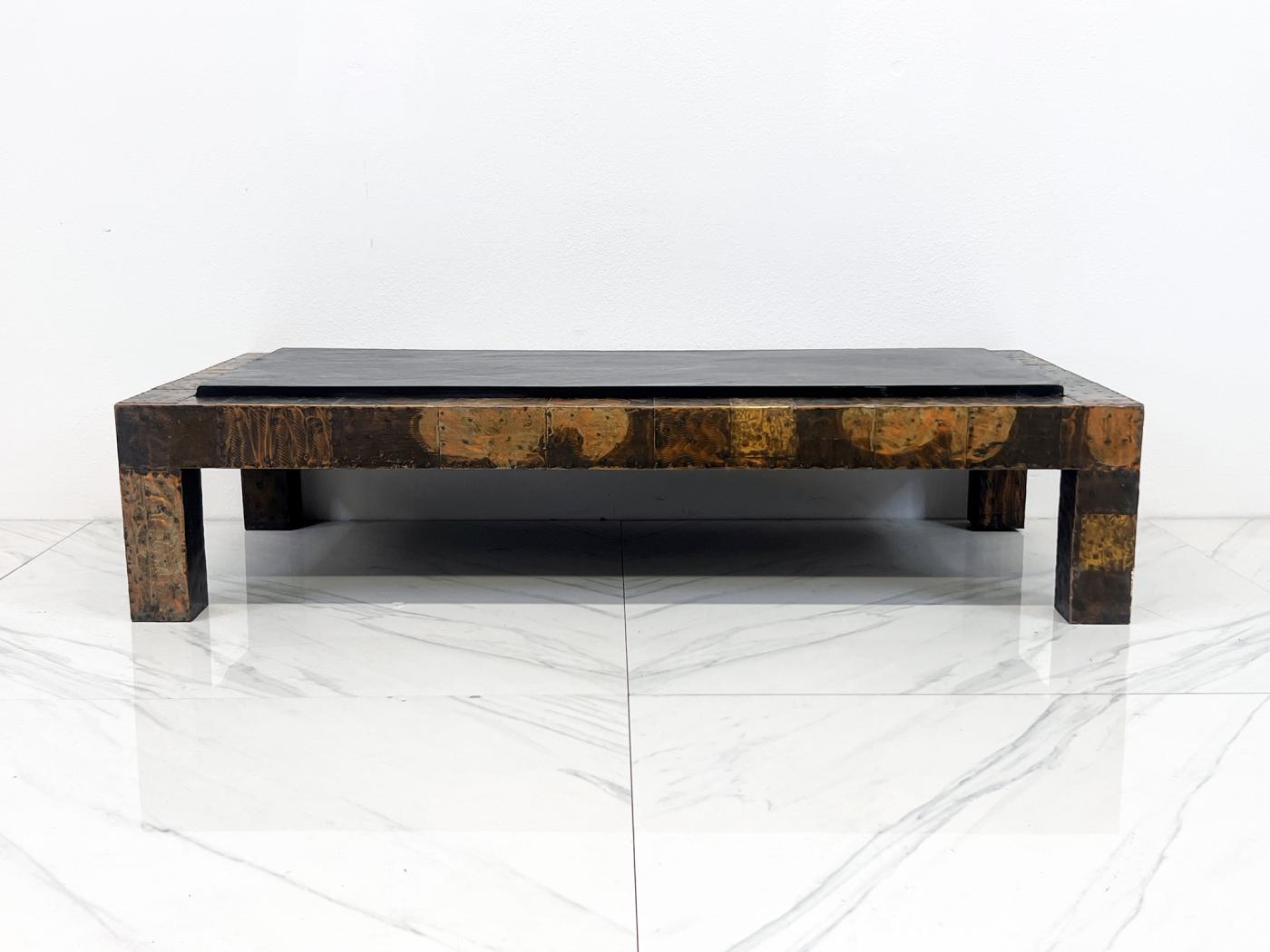 Paul Evans Patchwork Coffee Table With Slate Top, 1970's