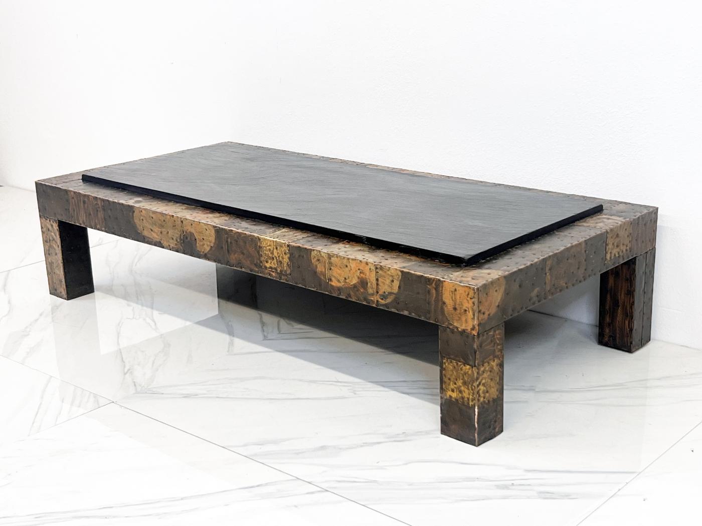 Paul Evans Patchwork Coffee Table With Slate Top, 1970's