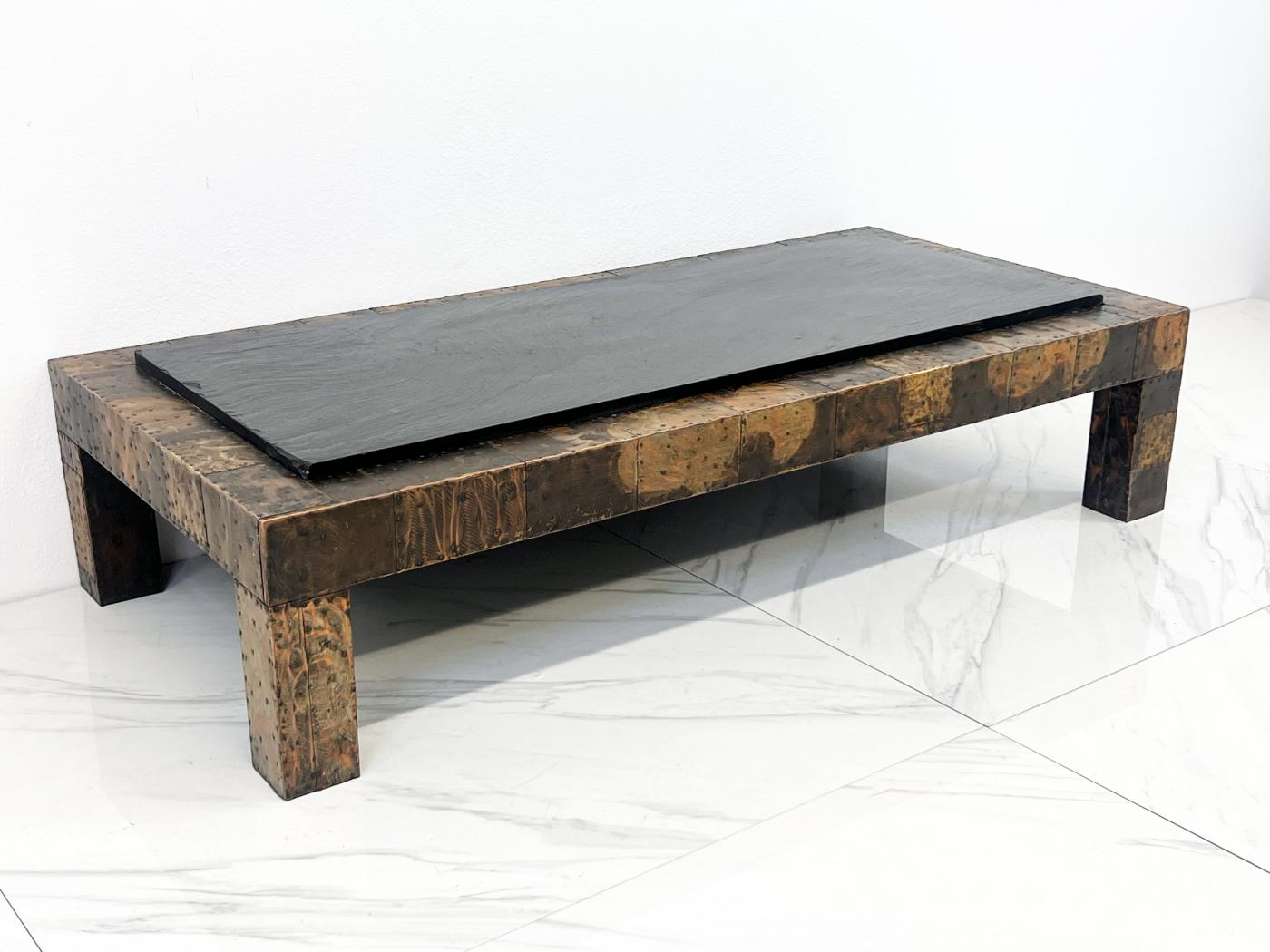 Paul Evans Patchwork Coffee Table With Slate Top, 1970's