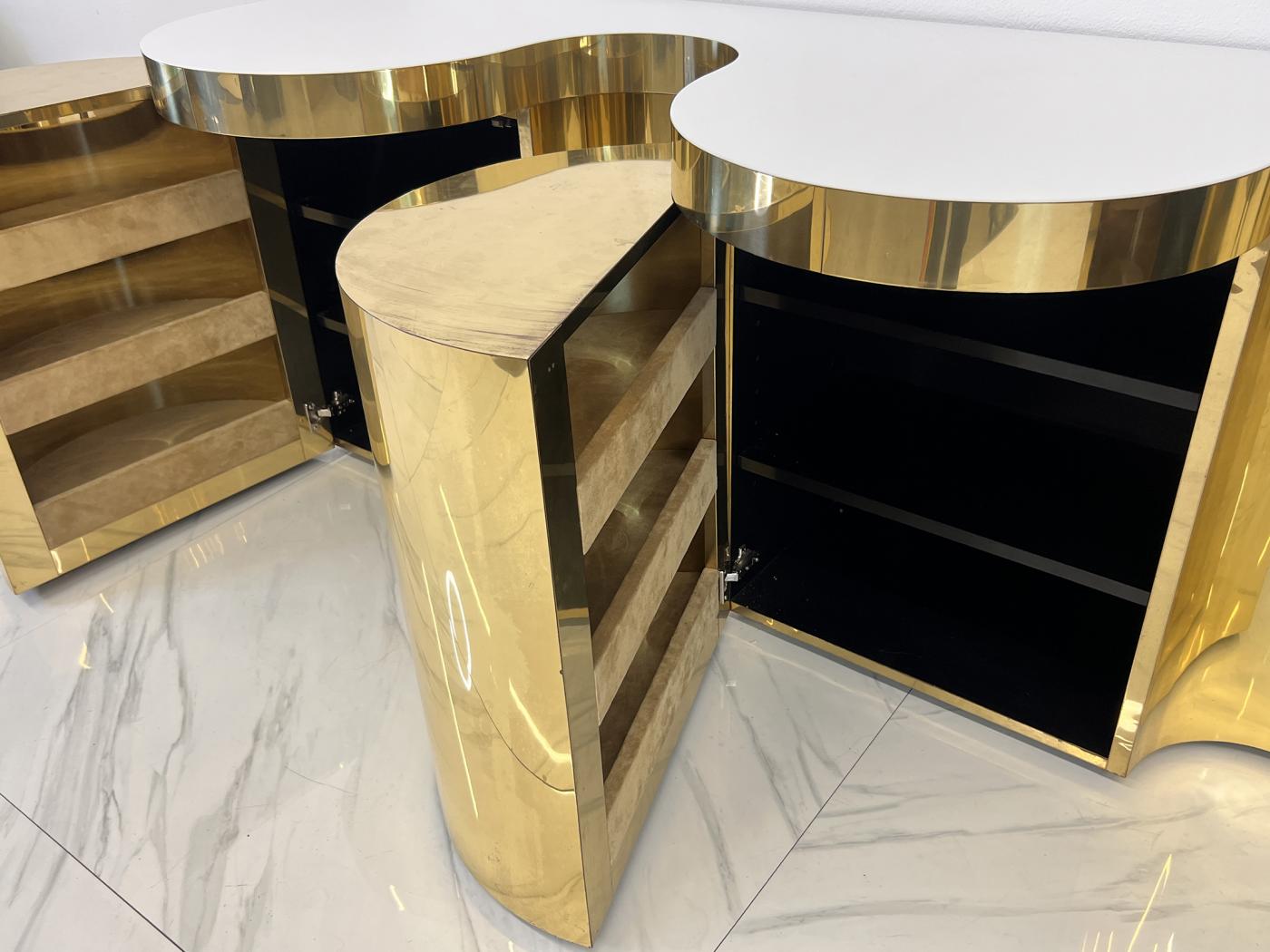 Rare Paul Evans, Cylindrical Console, Wavy Front Credenza C. 1980's