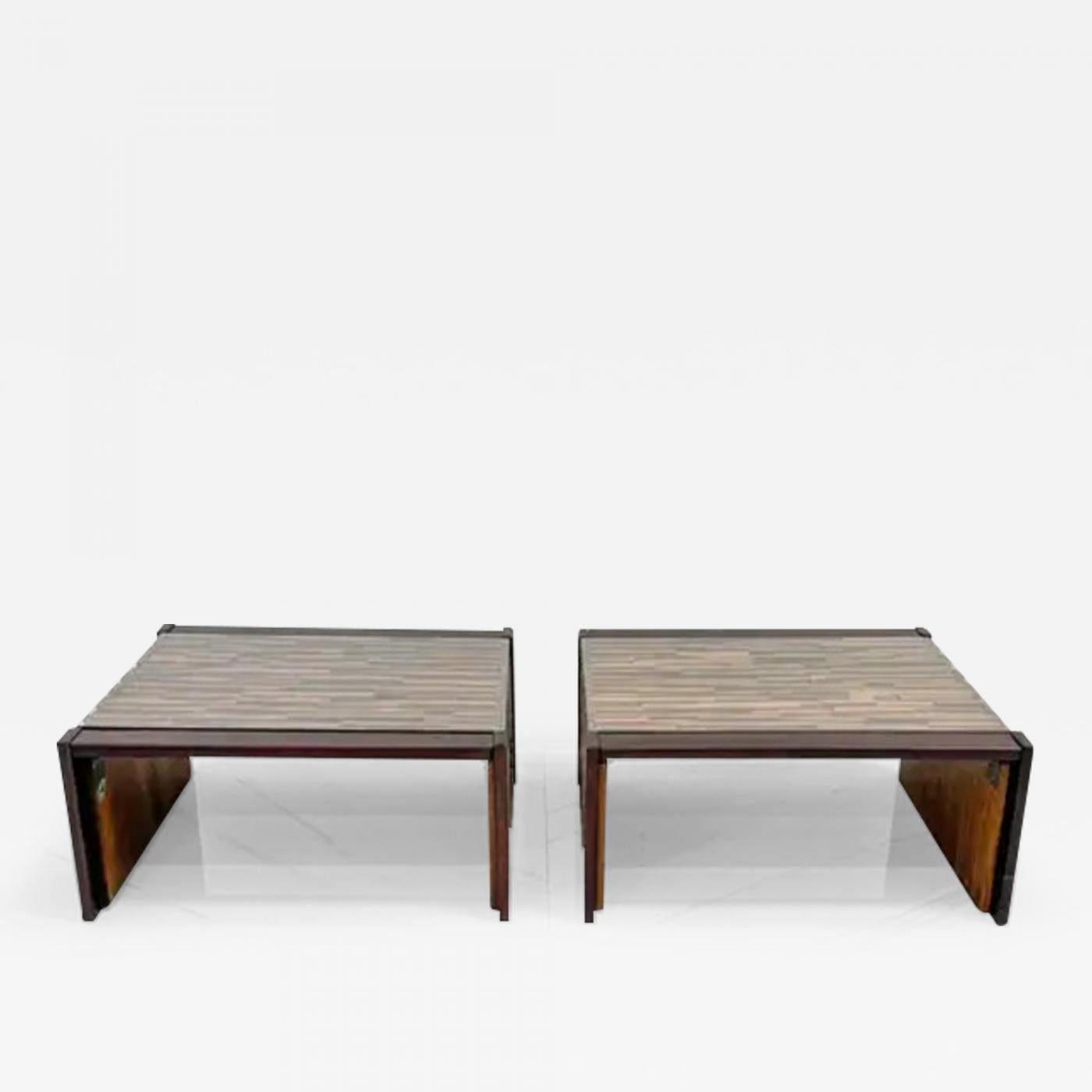 Percival Lafer Folding Rosewood Cocktail Tables, a Pair, 1970s