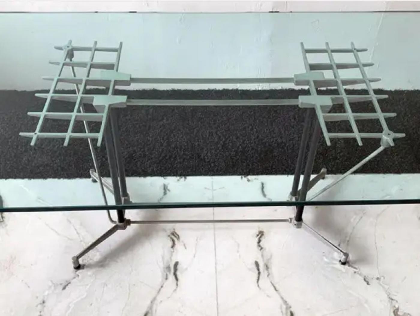 Postmodern Industrial Dining Table Designed by Robert Josten