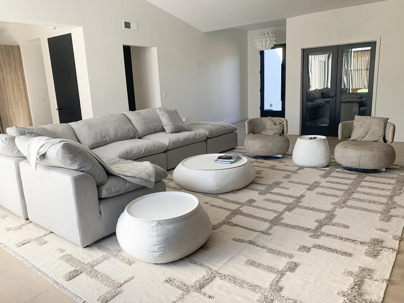 Roche Bobois Leather Curl Swivel Lounge Chairs, A Pair