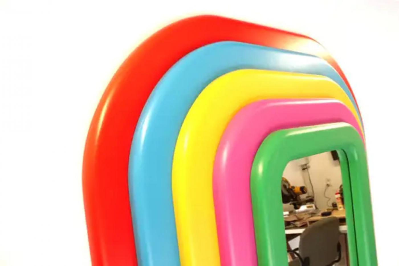 Ultrarainbowla Monumental Floor Mirror, Custom Piece, Greg Palombo, 2023