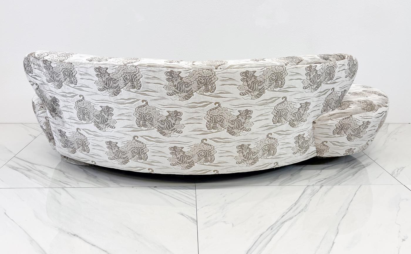 Vladimir Kagan Serpentine Cloud Sofa, Directional, in Chinoiserie Tiger Velvet