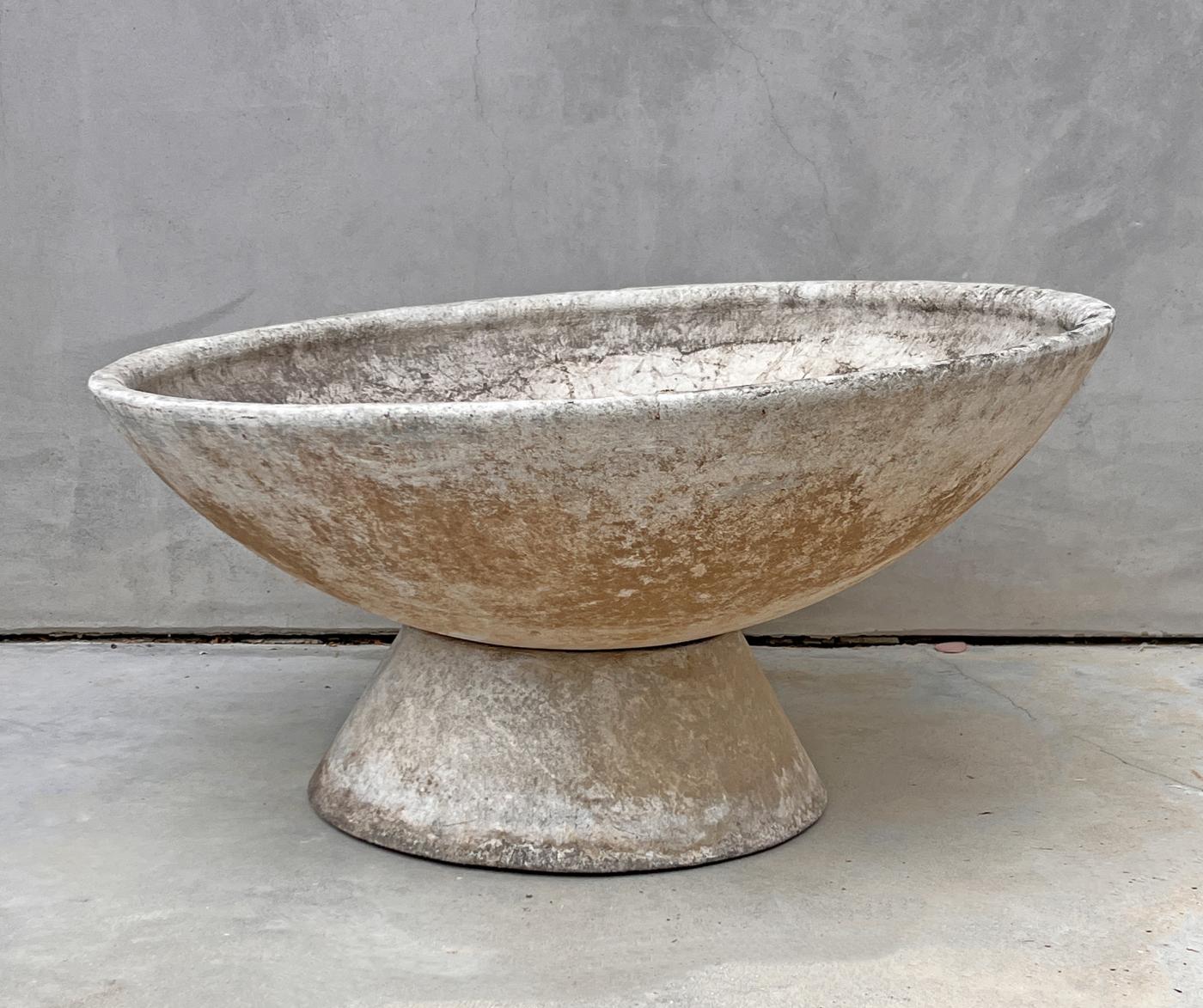 Willy Guhl 31" Adjustable 2 Piece Concrete Planter, Switzerland, 1960's