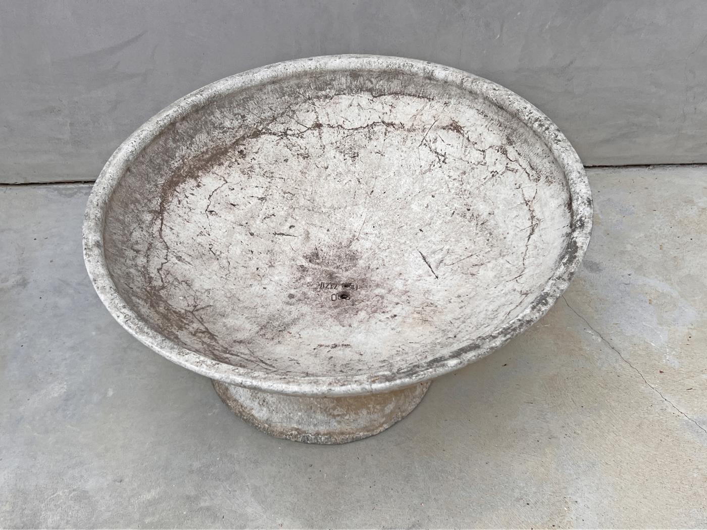 Willy Guhl 31" Adjustable 2 Piece Concrete Planter, Switzerland, 1960's