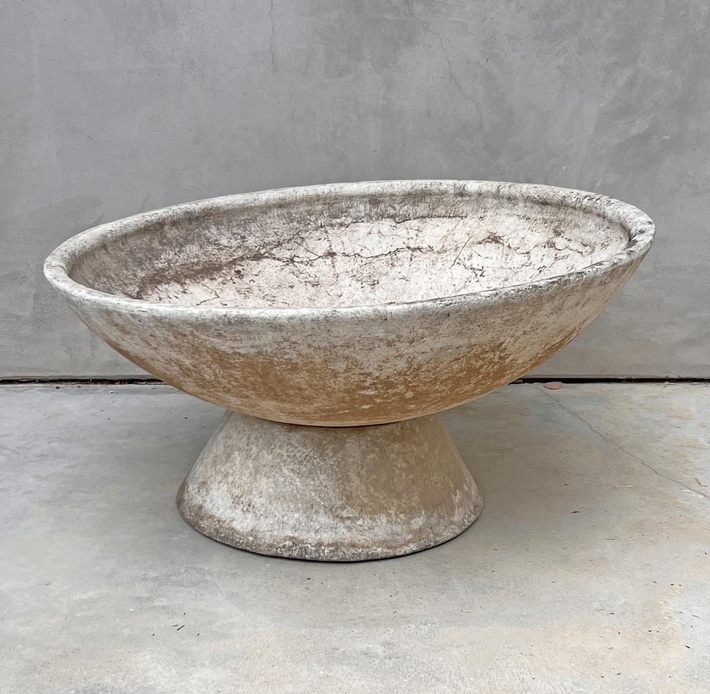 Willy Guhl 31" Adjustable 2 Piece Concrete Planter, Switzerland, 1960's