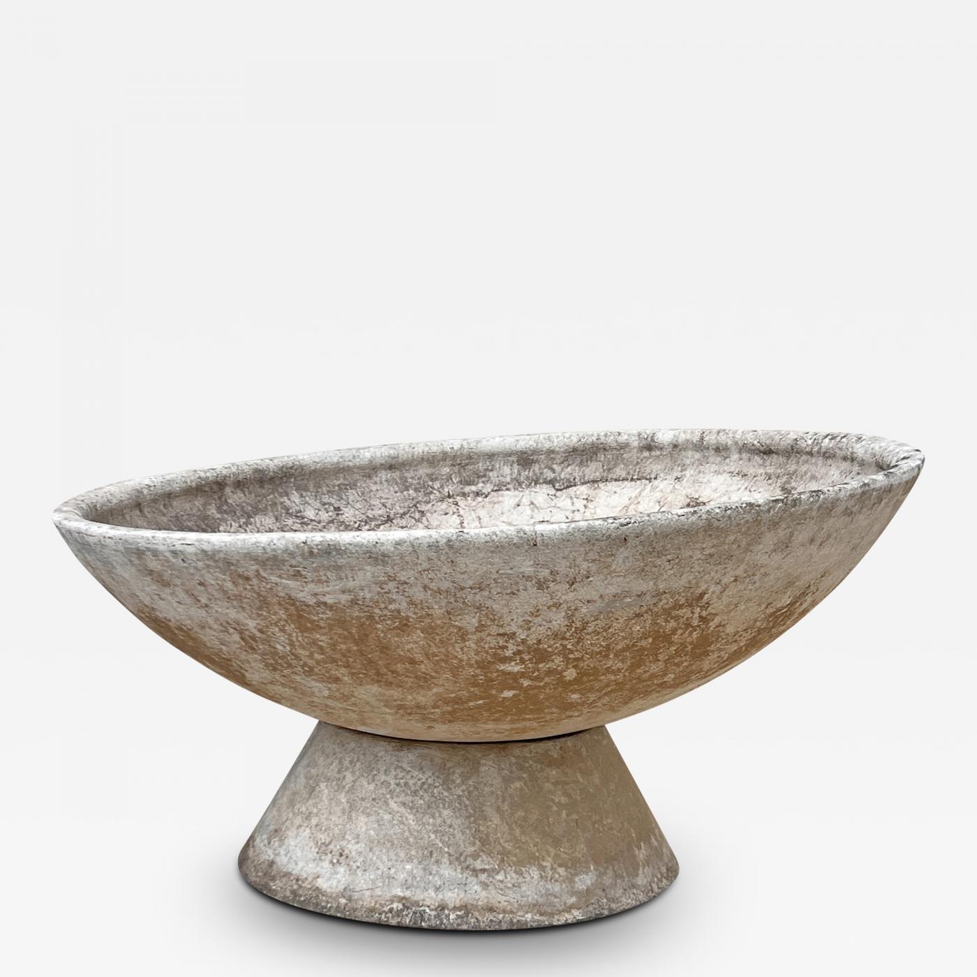 Willy Guhl 31" Adjustable 2 Piece Concrete Planter, Switzerland, 1960's