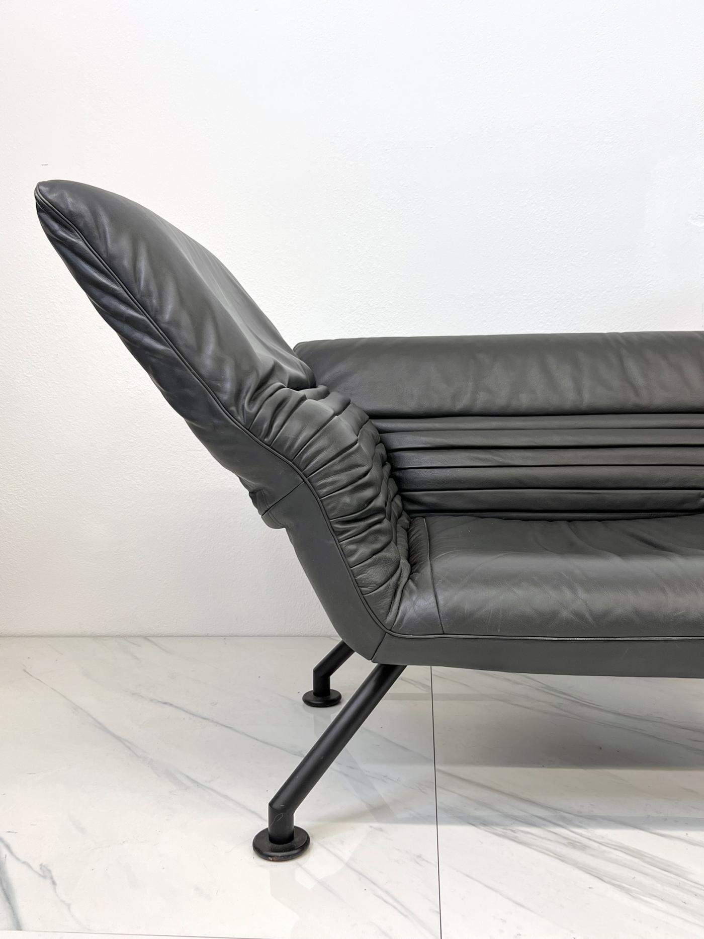 De Sede DS-142 Chairs in Gray Leather, A Pair, Winfried Totzek, 1980's