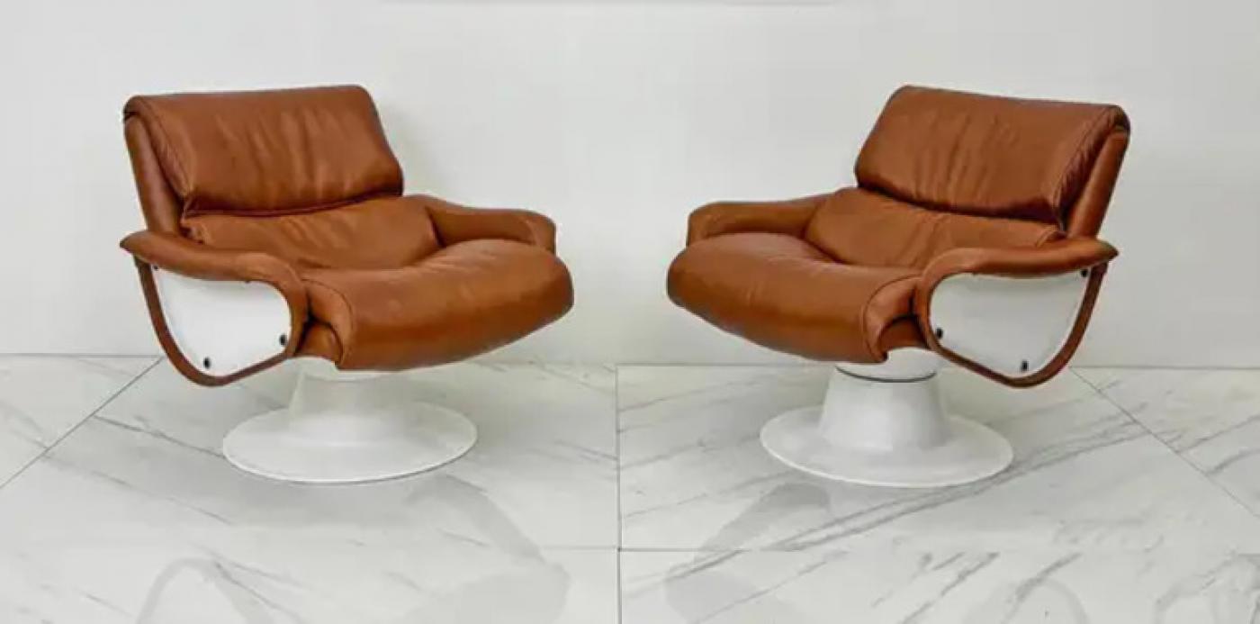 Yrjo Kukkapuro Saturn Lounge Chairs Model B-175-18, 1960s, Finland