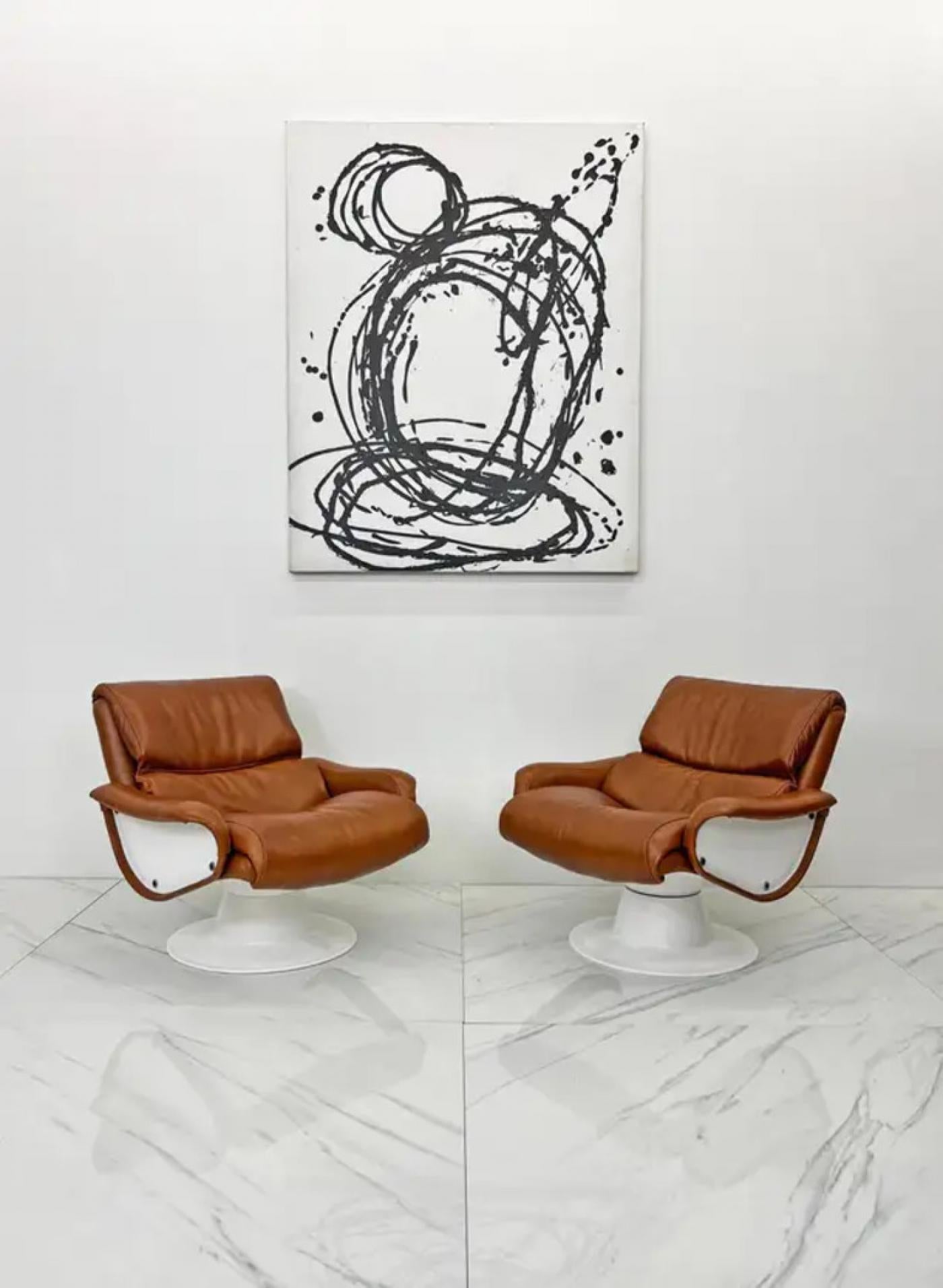 Yrjo Kukkapuro Saturn Lounge Chairs Model B-175-18, 1960s, Finland