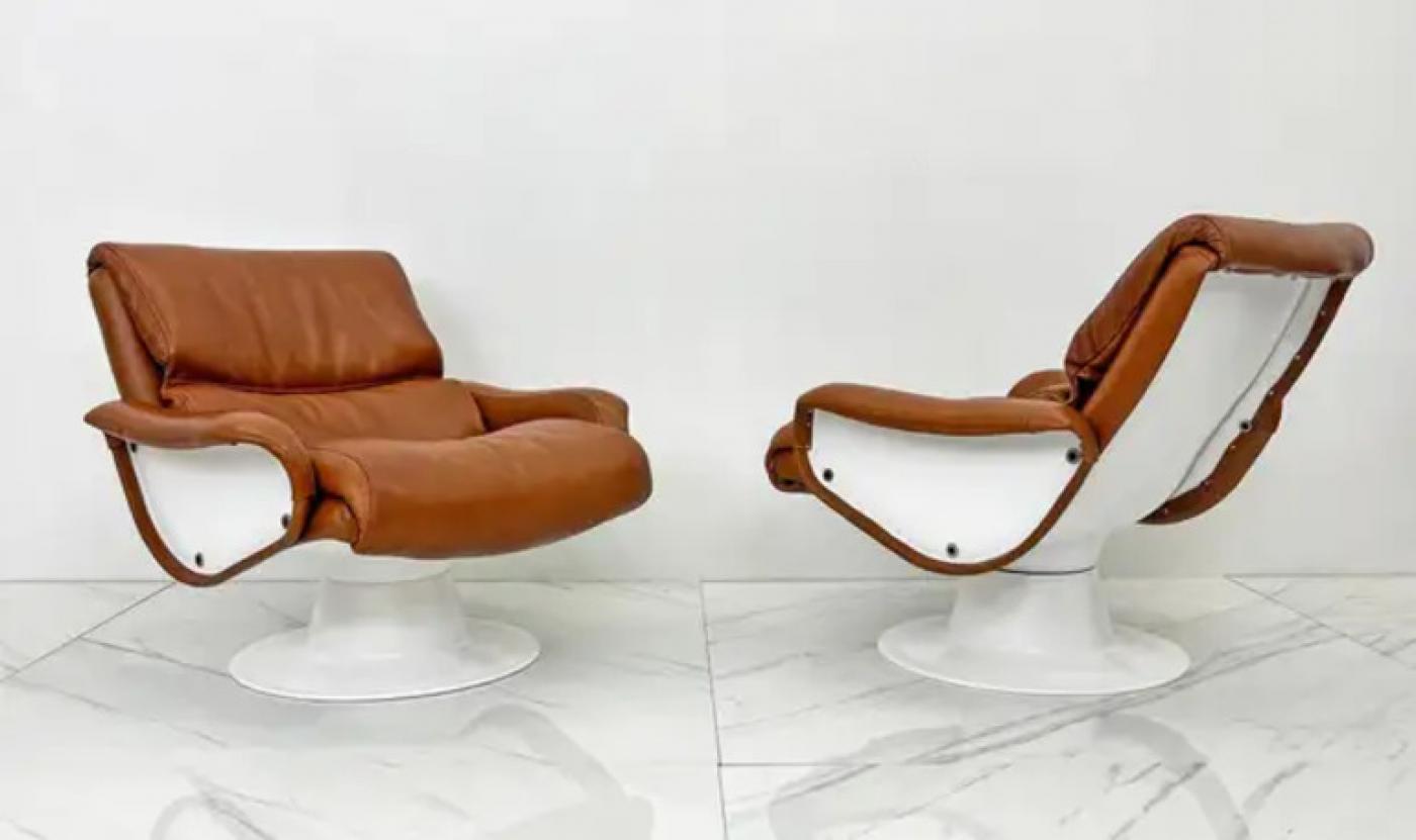 Yrjo Kukkapuro Saturn Lounge Chairs Model B-175-18, 1960s, Finland