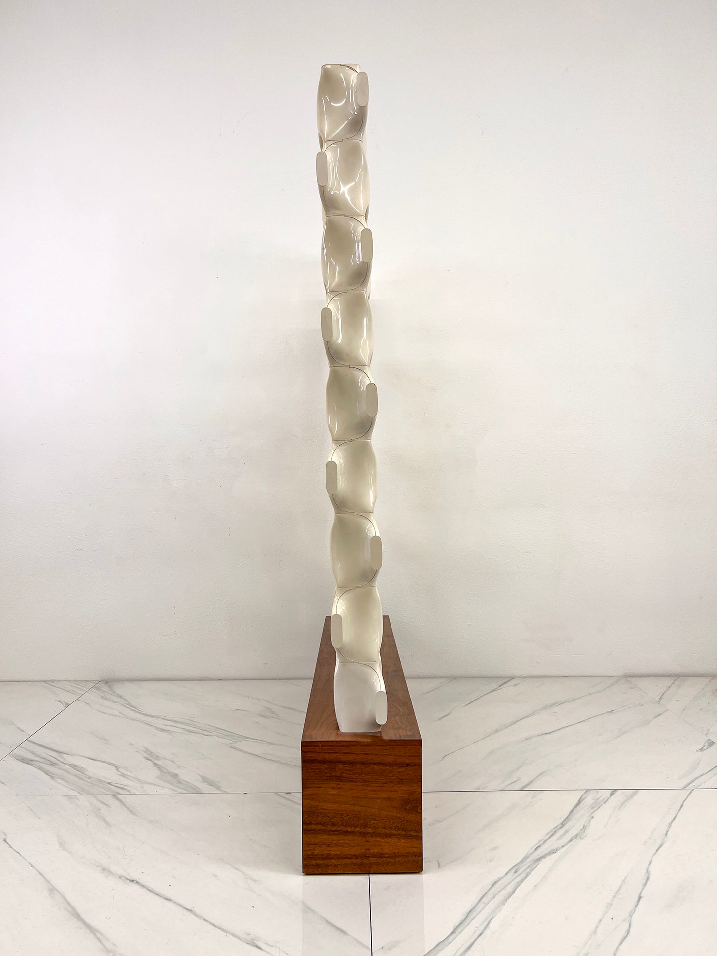 Patinated Sculpta-Grille Bones Screen on Walnut Base by Richard Harvey, 1960s