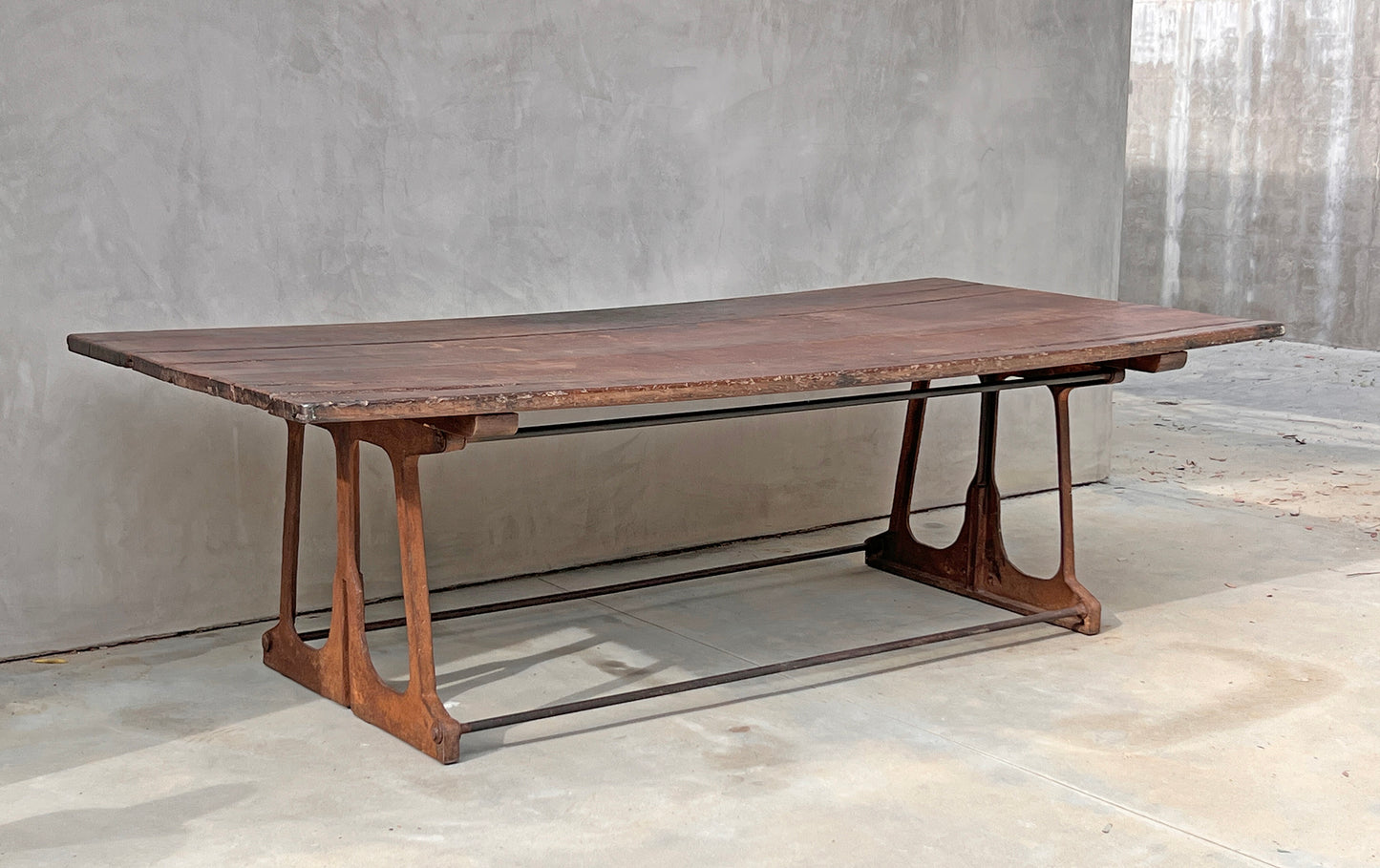 Industrial Modern Dining Table Walnut, Iron, 1940's
