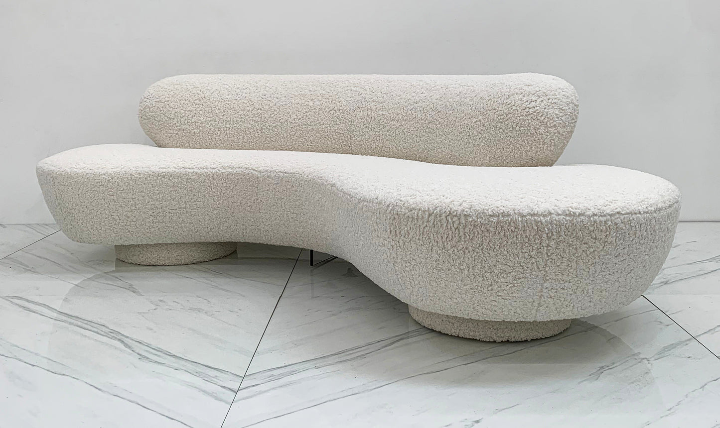 Vladimir Kagan Serpentine Cloud Sofa for Directional in Heavy Boucle