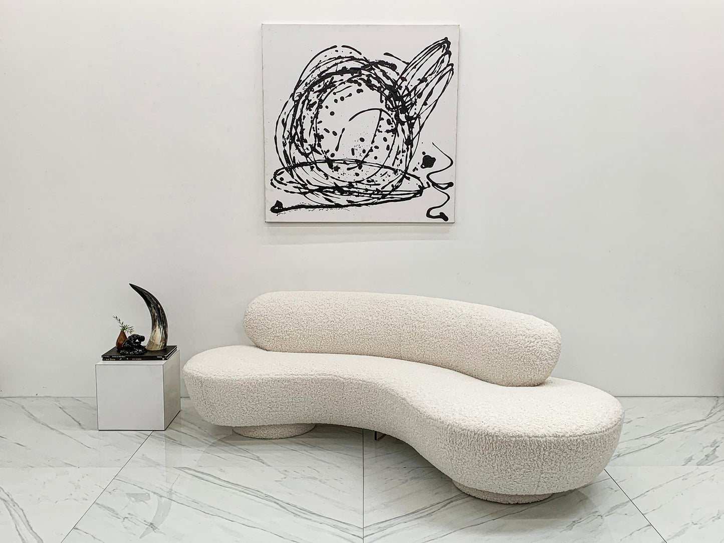 Vladimir Kagan Serpentine Cloud Sofa for Directional in Heavy Boucle