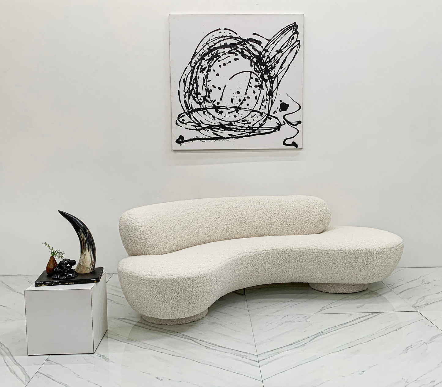 Vladimir Kagan Serpentine Cloud Sofa for Directional in Heavy Boucle