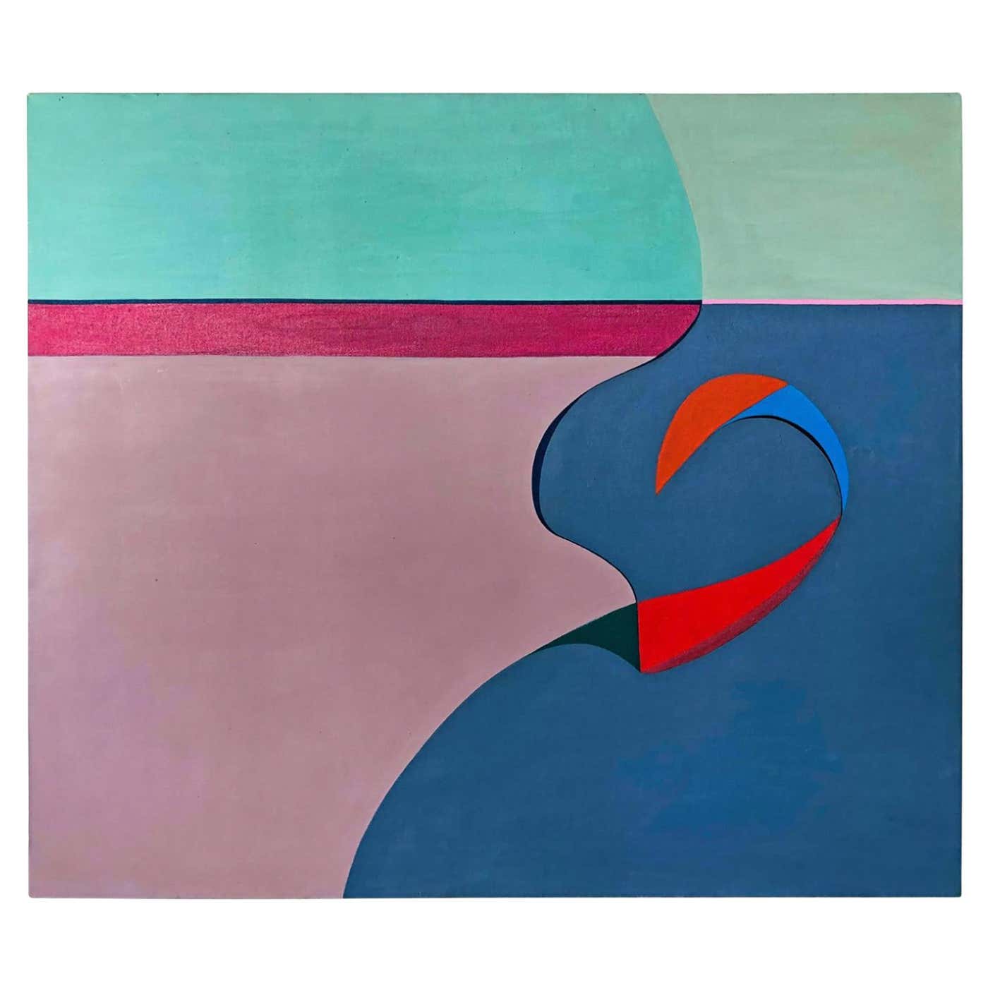 Acrylic on Canvas, "No Man's Island", Betty Usdan-Zwickler, 1982