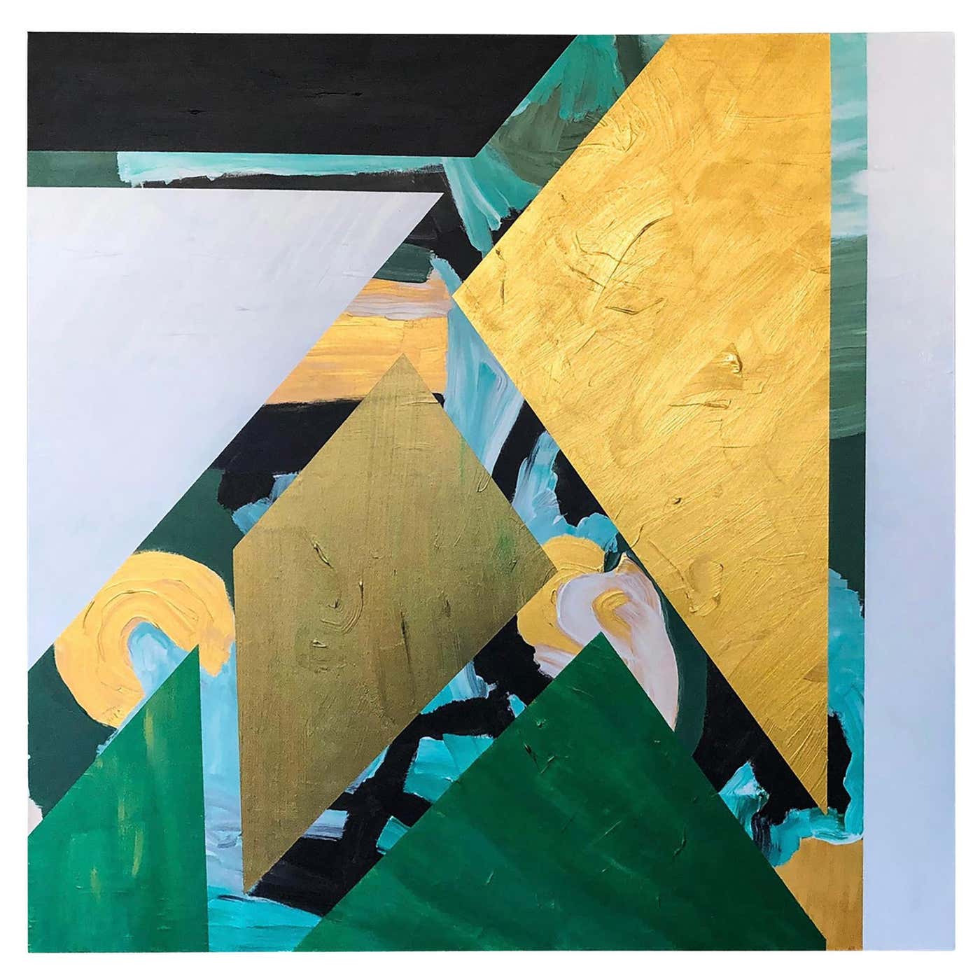 Acrylic on Canvas, "Golden Jungle", Signed MAK, 2019