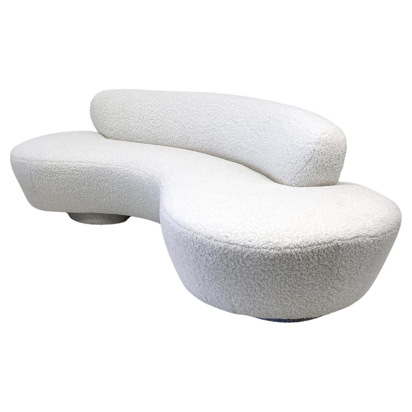 Vladimir Kagan Serpentine Cloud Sofa for Directional in Heavy Ivory Boucle