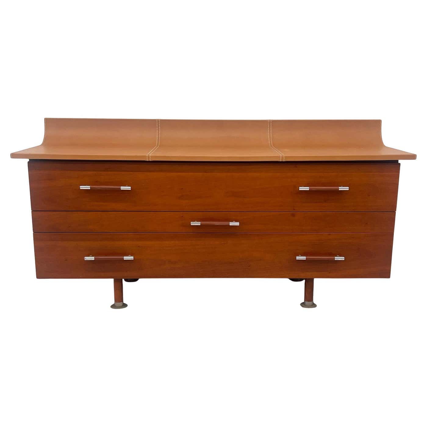 Roche Bobois Leather Top Vanity Dresser, Luigi Gorgoni