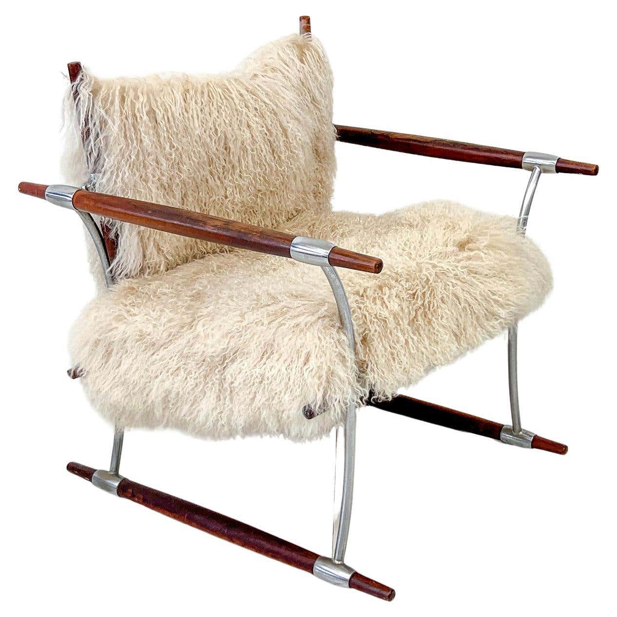 stokke sheepskin Stokkestol Chair, Jens Quistgaard for Nissen Langaa, Rosewood, Sheepsk – HabitatGallery