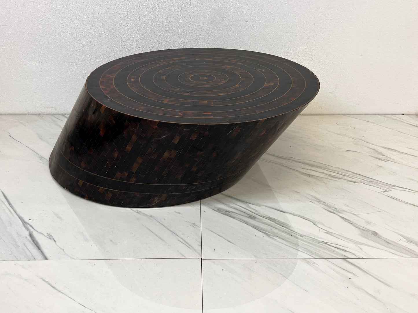 Tessellated Bone and Brass Inlay Coffee Table, Maitland Smith, 1980's