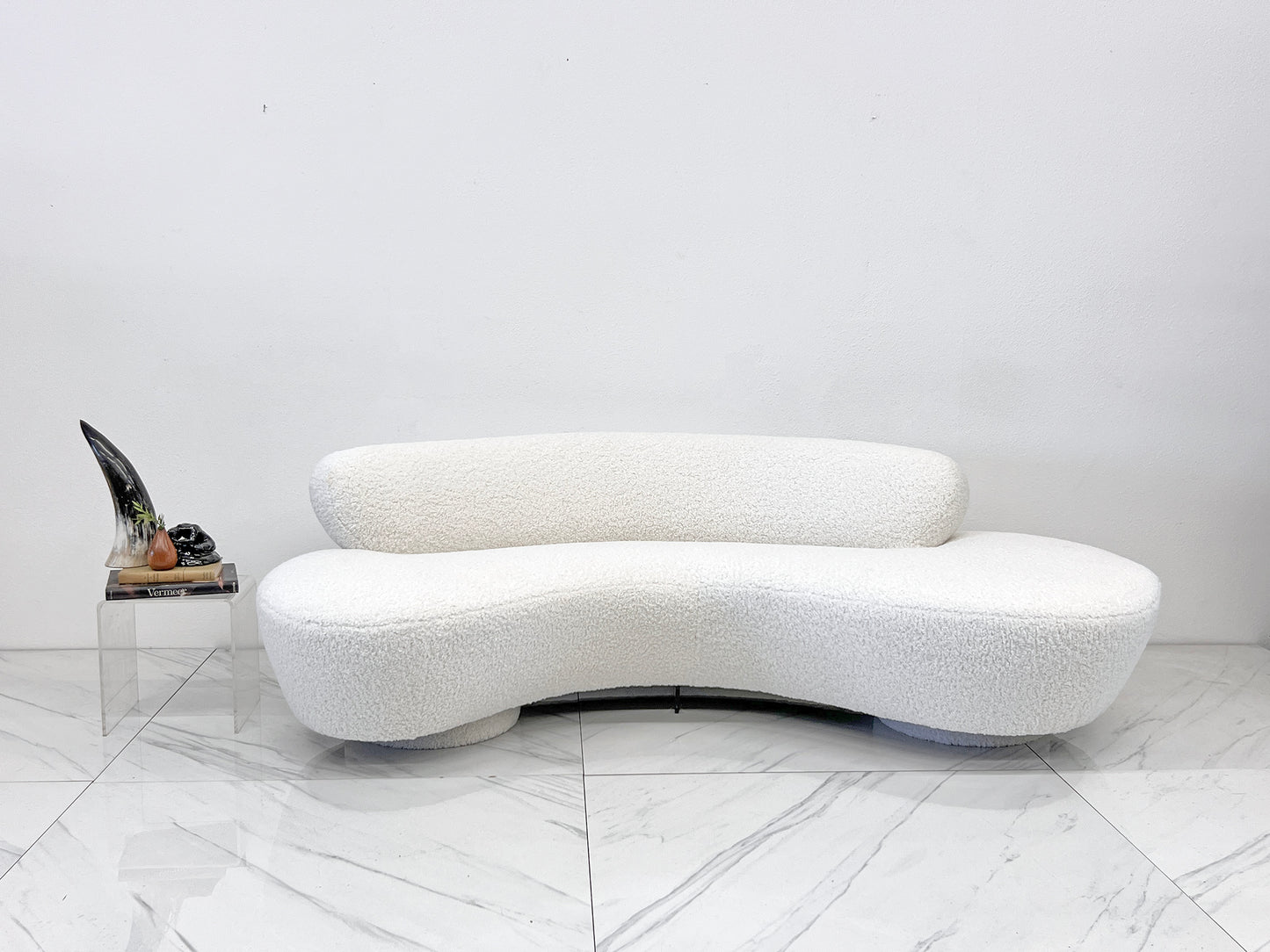 Vladimir Kagan Serpentine Cloud Sofa for Directional in Heavy Ivory Boucle