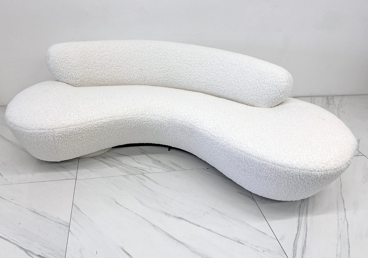 Vladimir Kagan Serpentine Cloud Sofa for Directional in Heavy Ivory Boucle