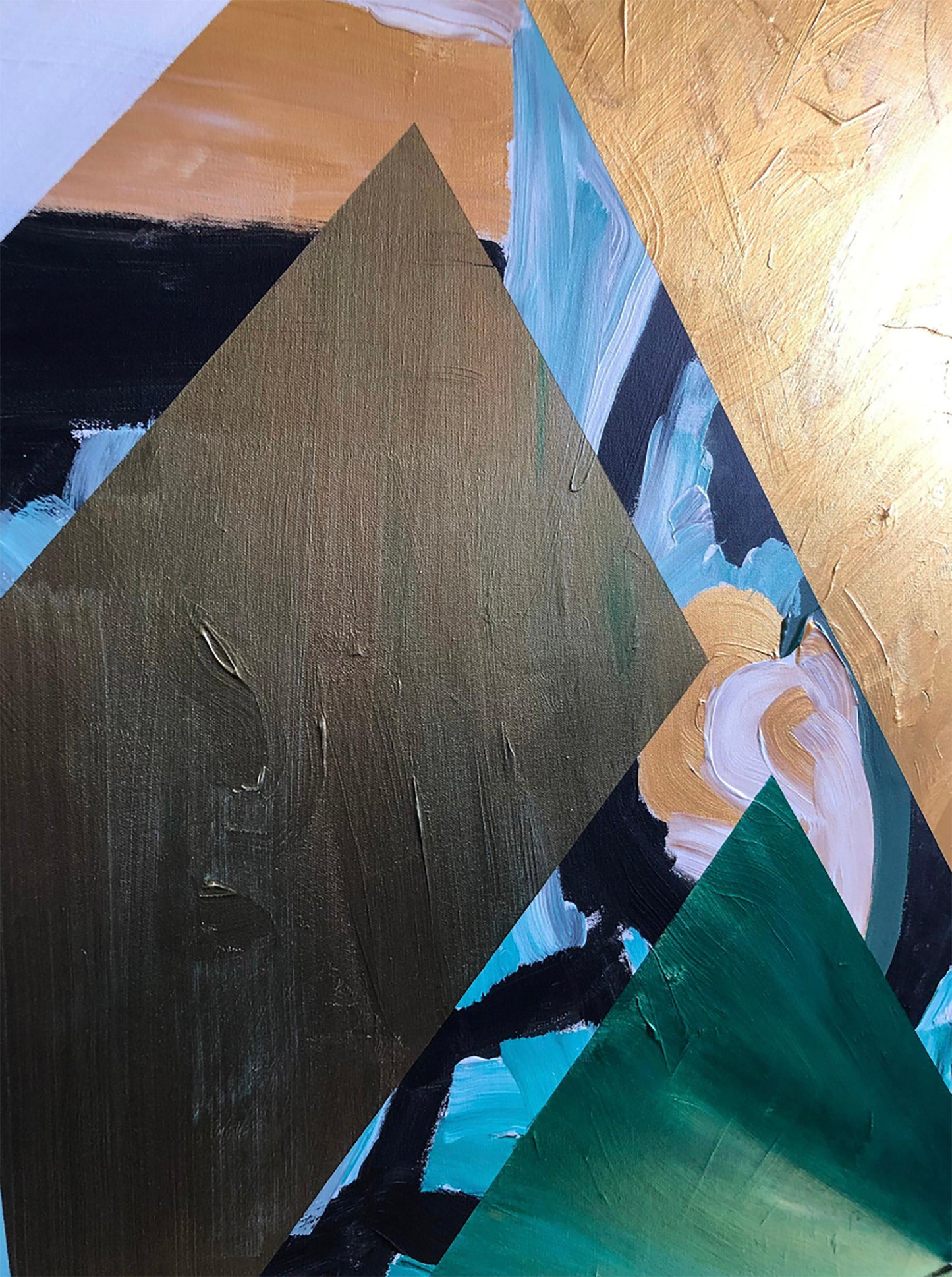 Acrylic on Canvas, "Golden Jungle", Signed MAK, 2019