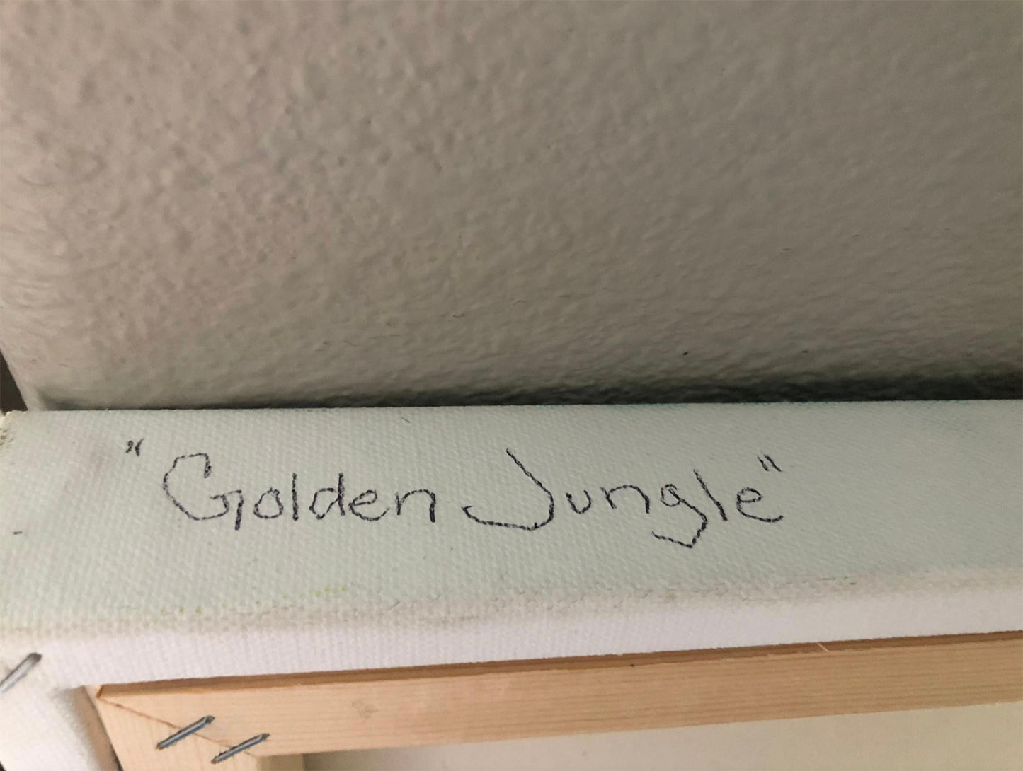 Acrylic on Canvas, "Golden Jungle", Signed MAK, 2019