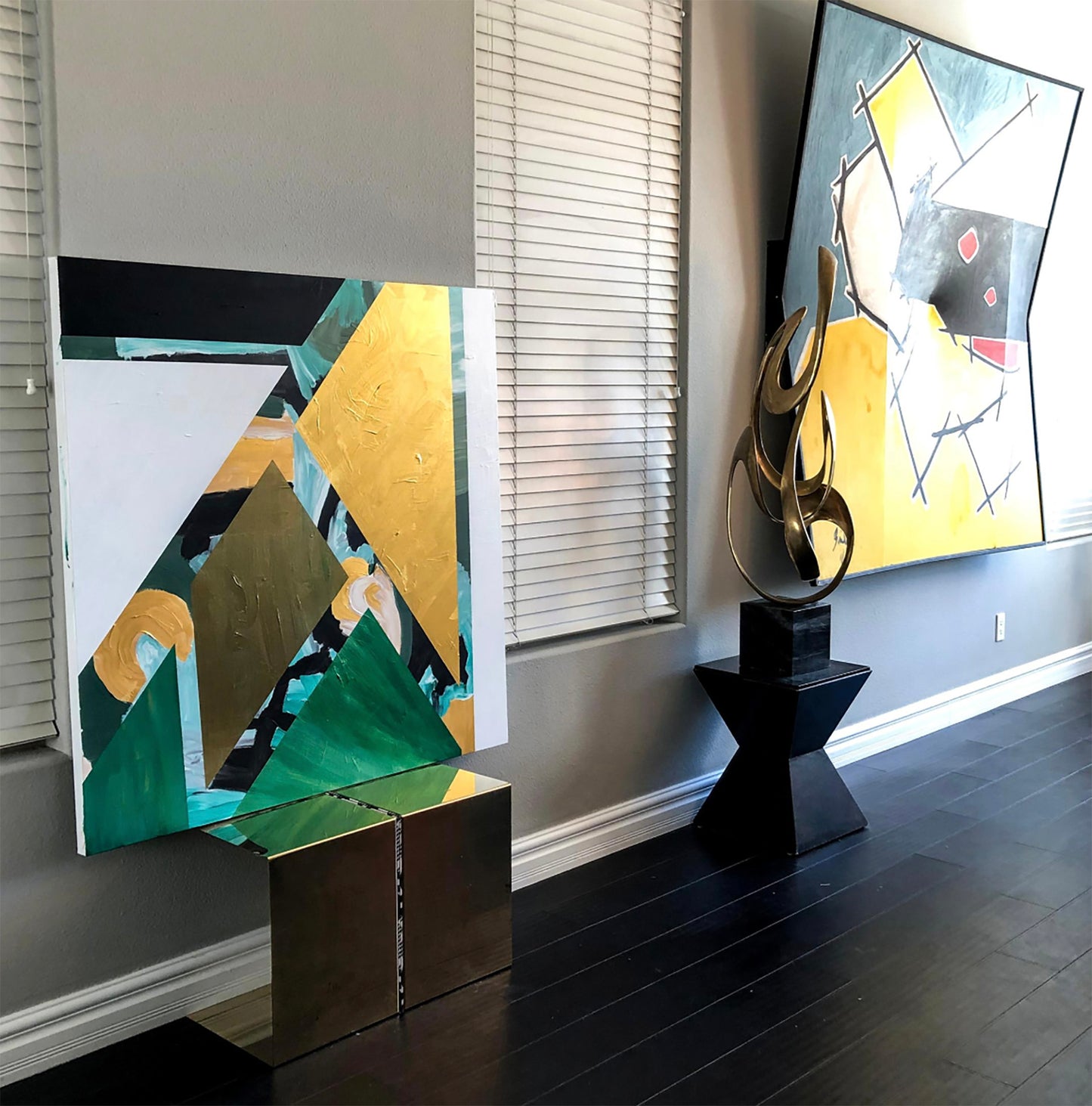 Acrylic on Canvas, "Golden Jungle", Signed MAK, 2019