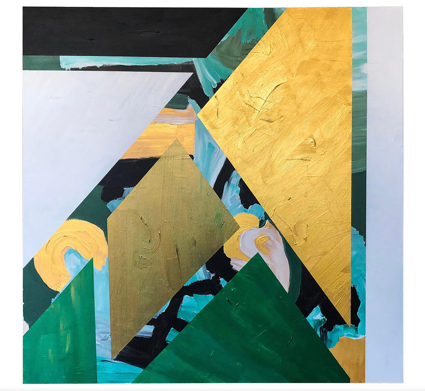 Acrylic on Canvas, "Golden Jungle", Signed MAK, 2019