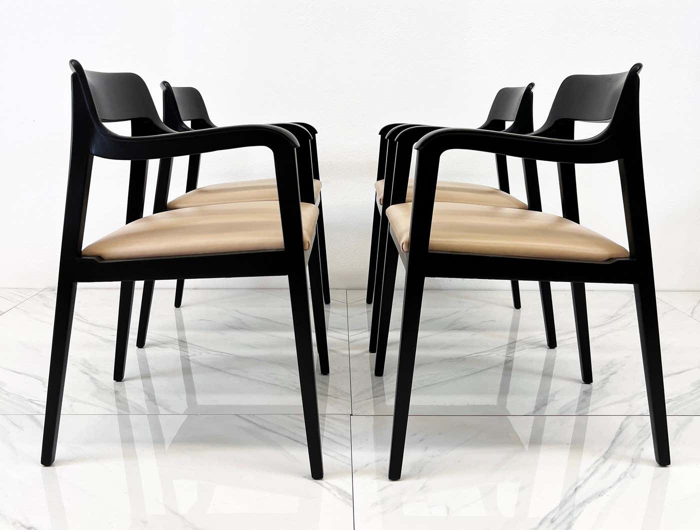 Early Set of 5 Edward Wormley Riemerschmid Chairs, Dunbar Furniture, 1947