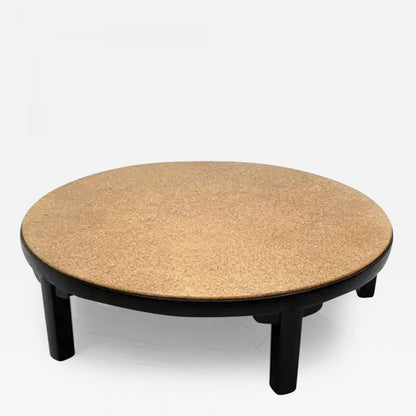 Rare Edward Wormley for Dunbar Cork Top Ebonized Coffee Table