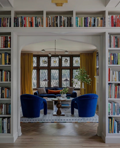 "Elephant Chairs" by Weiman, style of Vladimir Kagan in Blue Velvet, 1990's