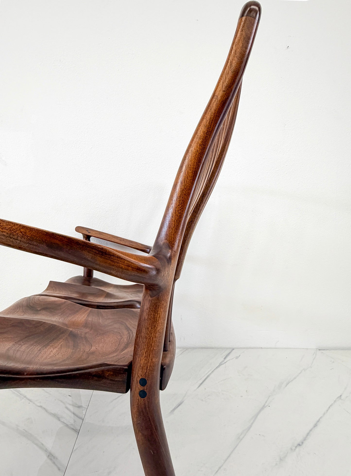 Handcrafted Walnut Studio Craft Loveseat in the Style of Maloof and Nakashima