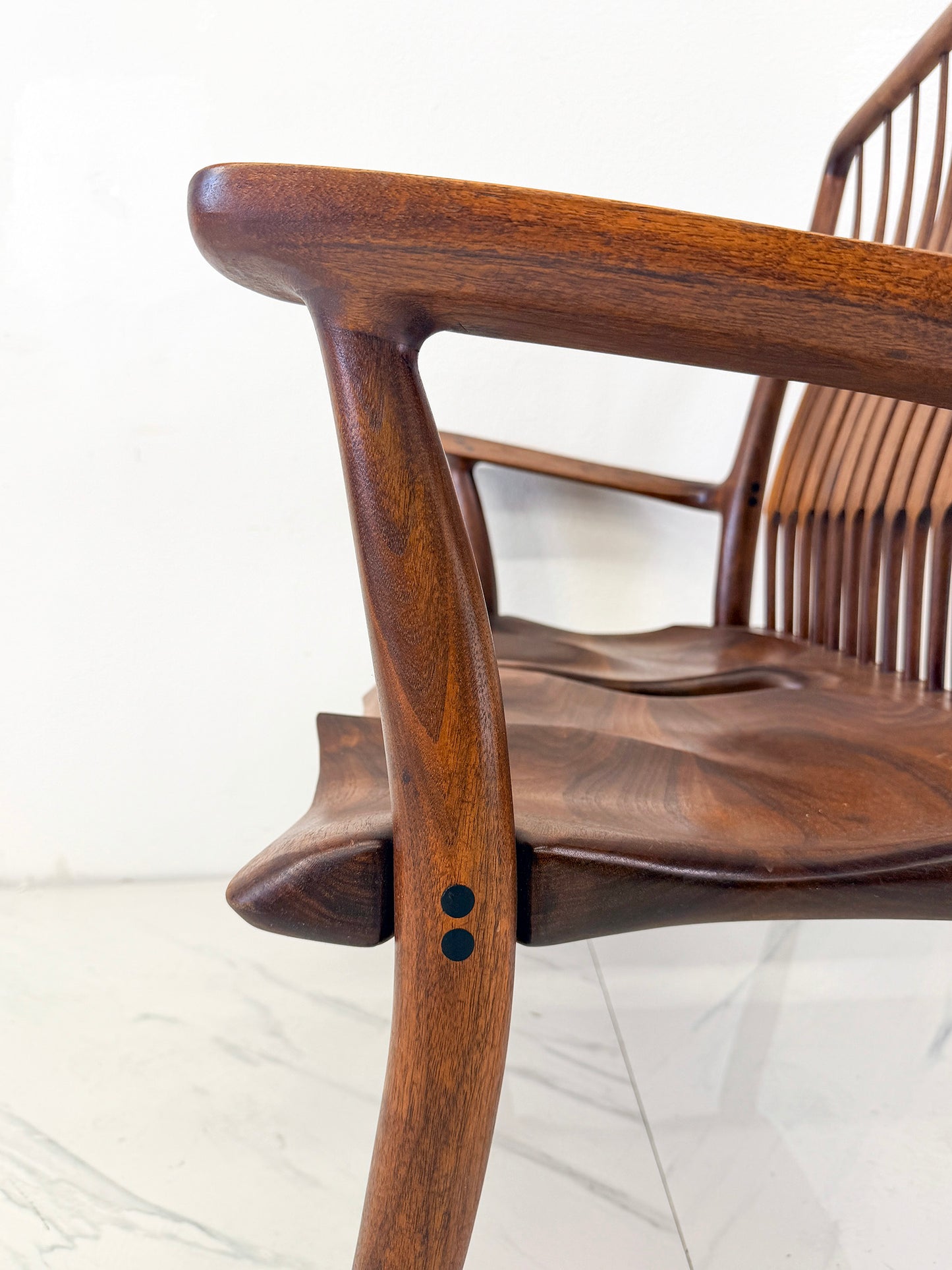 Handcrafted Walnut Studio Craft Loveseat in the Style of Maloof and Nakashima