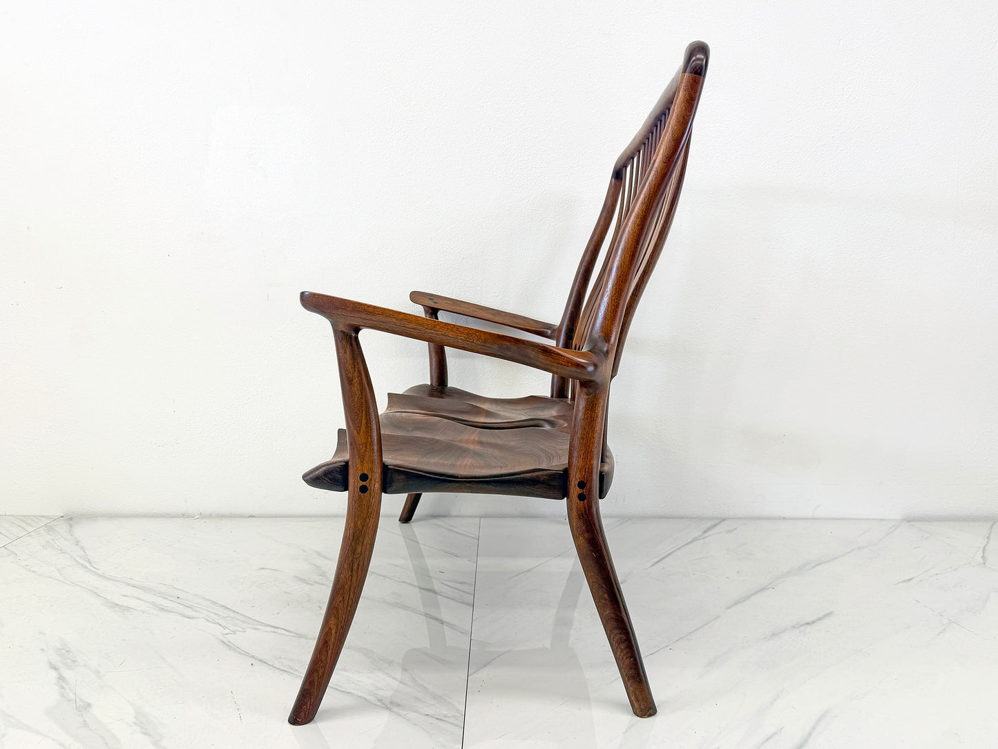 Handcrafted Walnut Studio Craft Loveseat in the Style of Maloof and Nakashima