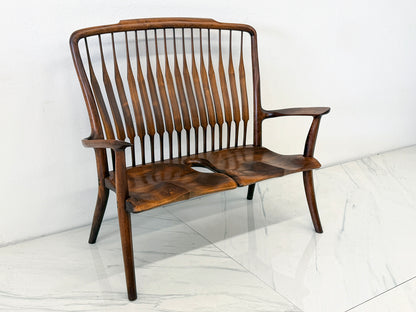 Handcrafted Walnut Studio Craft Loveseat in the Style of Maloof and Nakashima